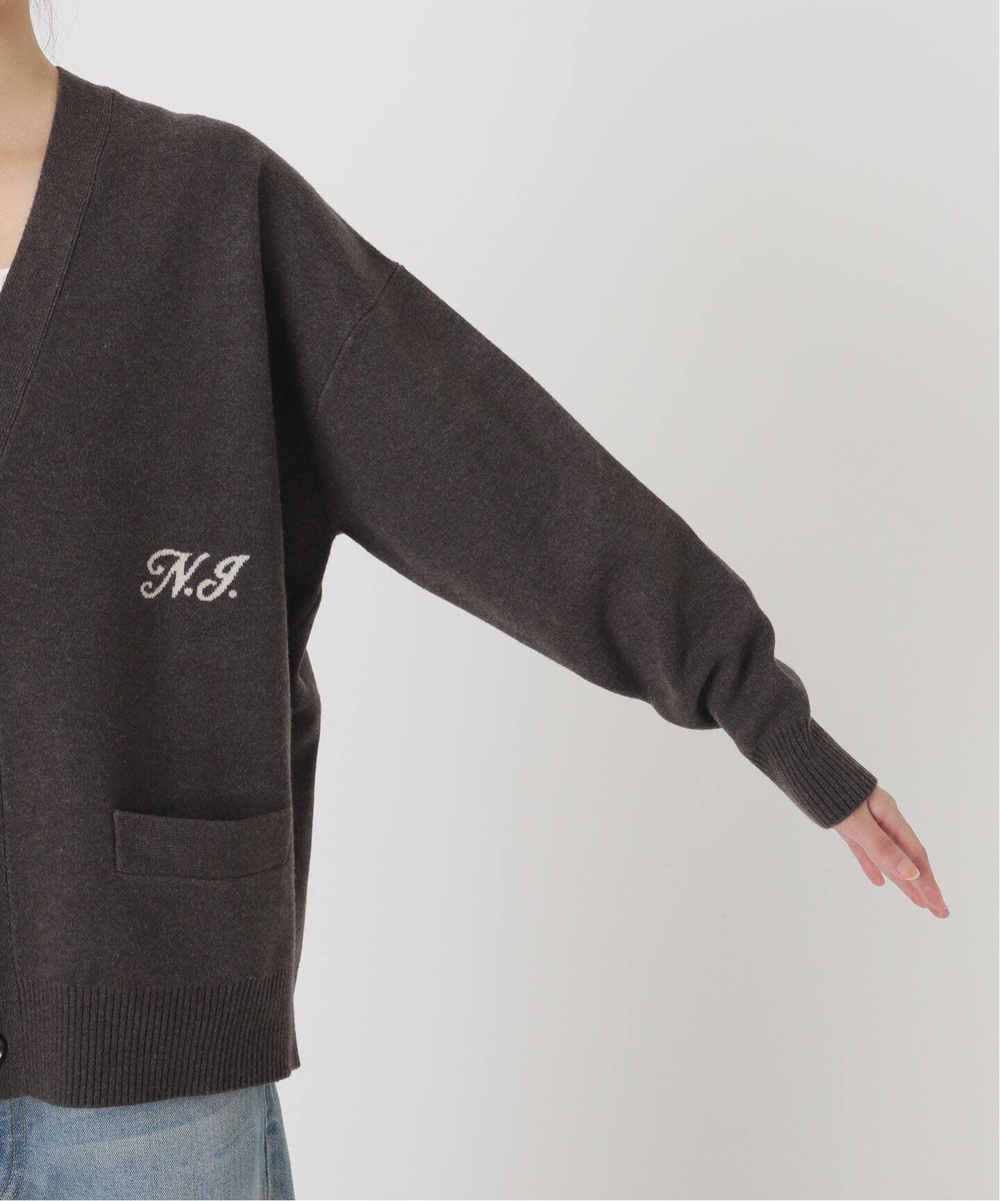 st.Johns 3rd club 別注カレッジロゴカーディガン NJ At  