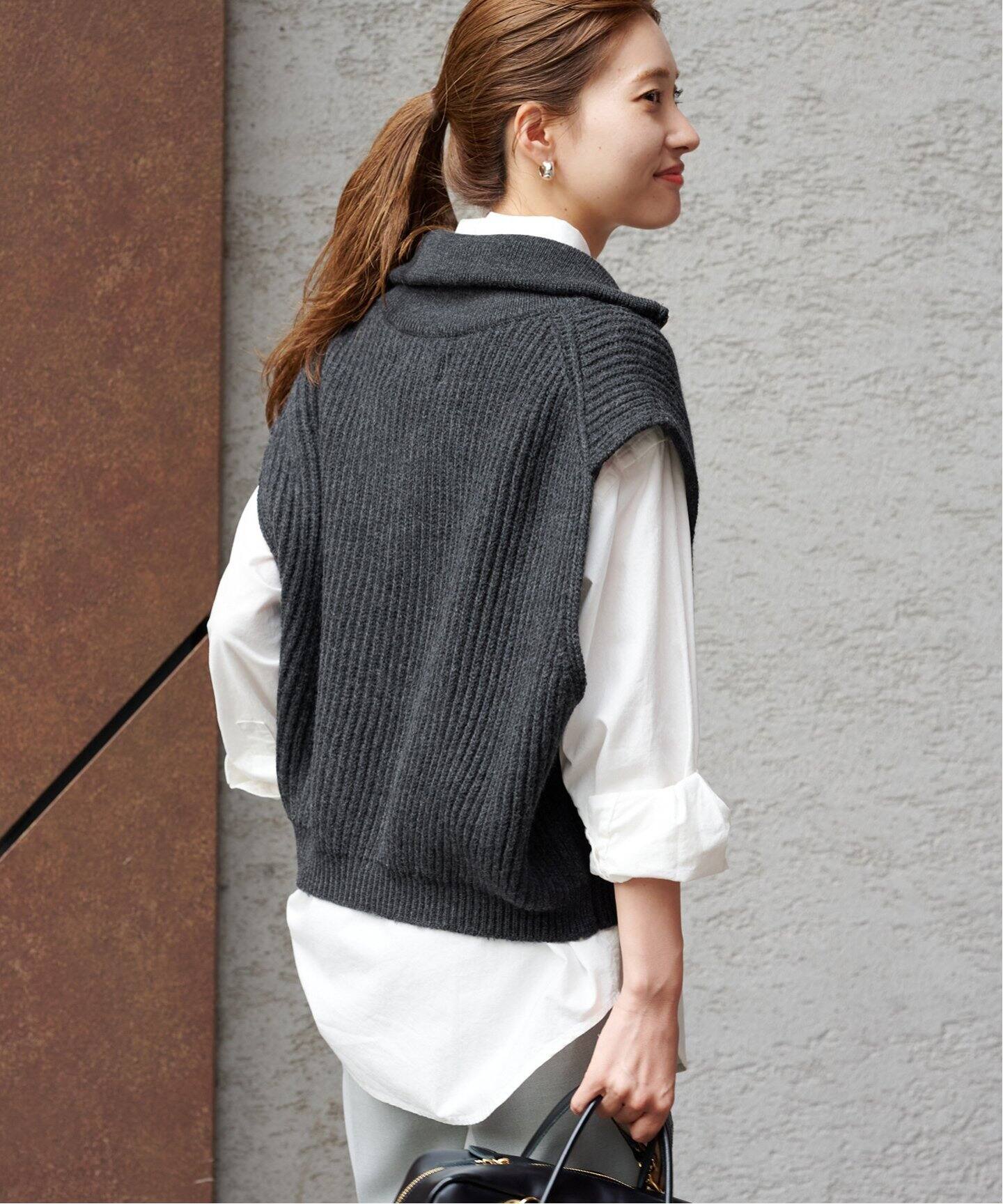 JANE SMITH/ジェーンスミス 5G ZIP DRIVERS KNIT ベスト（ニット  