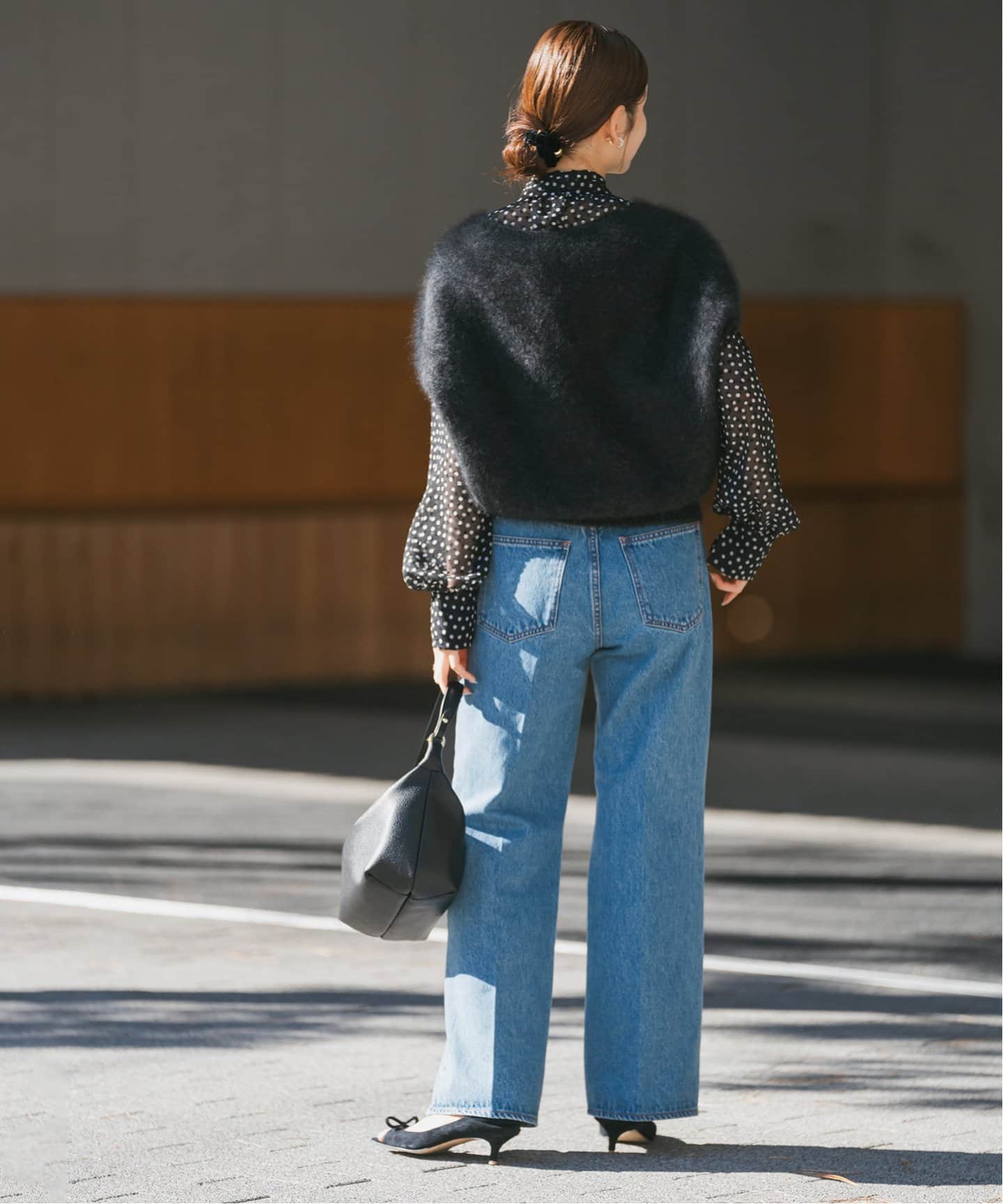 ○ファーニットVネックベスト（ニット／セーター）｜NOBLE（ノーブル