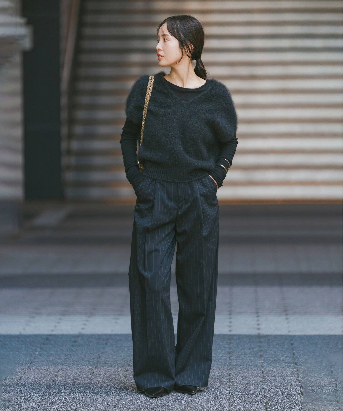 ノーブル　ファーニット　Vネックベスト　ラクーン　24aw　セーター　モヘア ○ファーニットVネックベスト（ニット／セーター）｜NOBLE