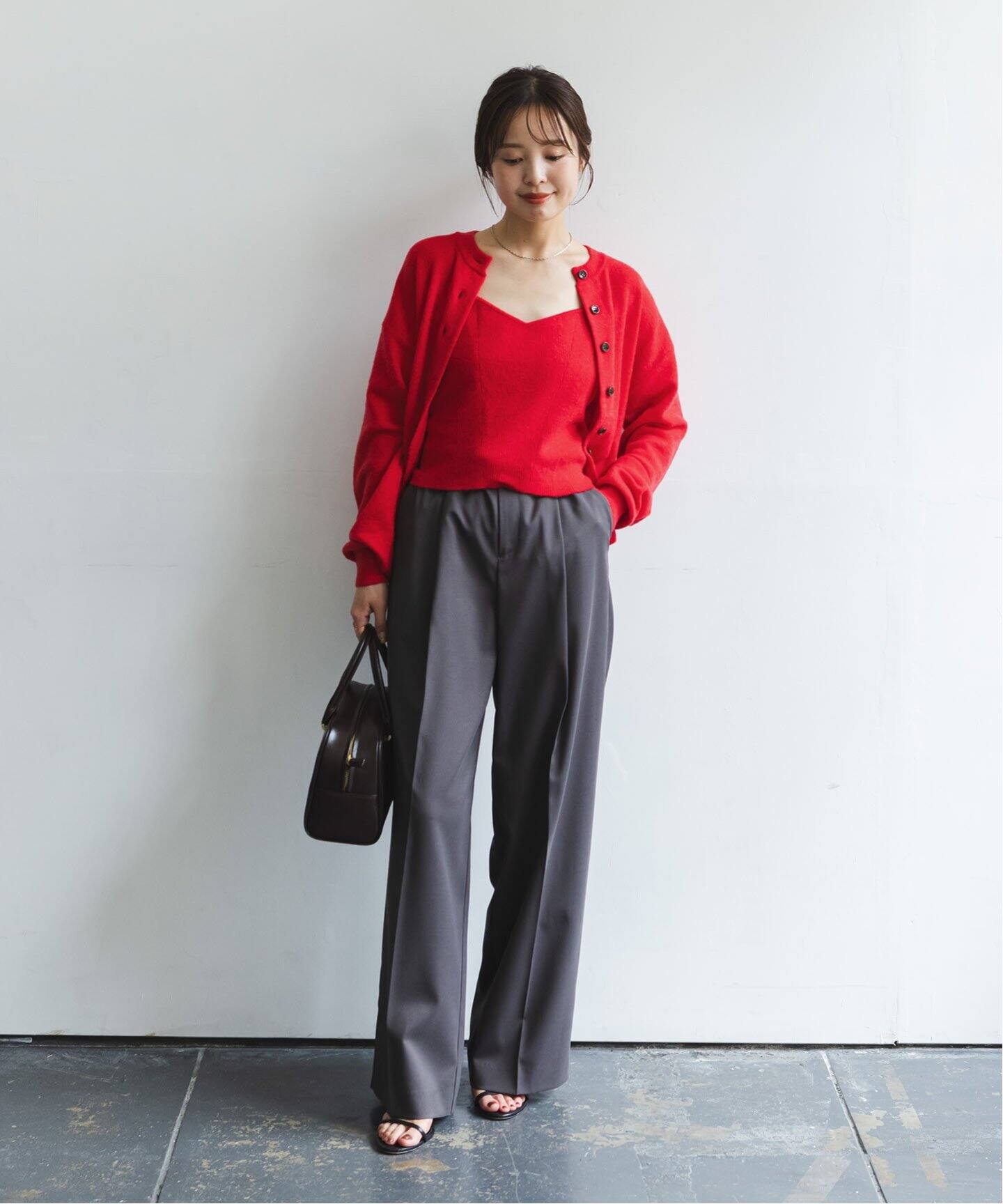 NOBLE ノーブル　ウールアルパカアンサンブルニット セーター カーディガン ノーブル ウールアルパカアンサンブルニット グレー セーター