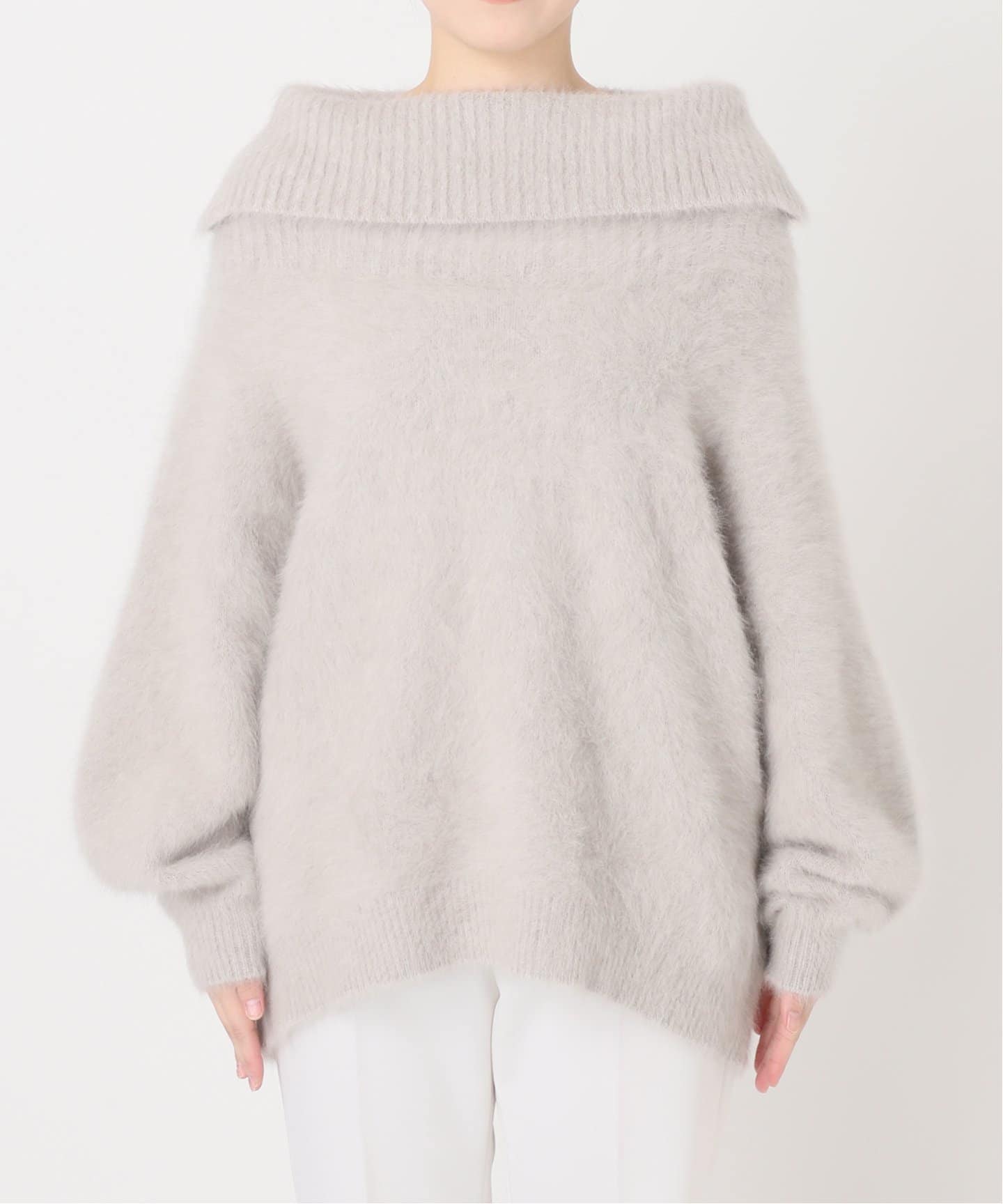 NOBLE × L'AUBE BLANC FOX/カシミヤオフショルダーニット