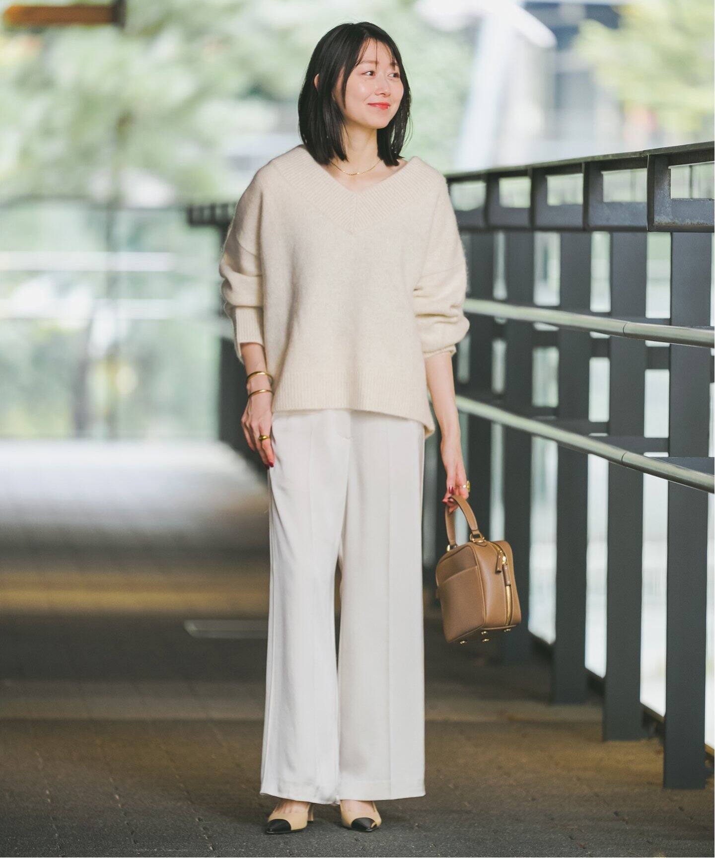 追加》YAK/ヤク ワイドVネックニット 3（ニット／セーター）｜NOBLE