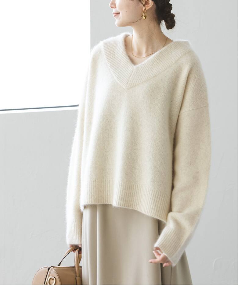 追加》YAK/ヤク ワイドVネックニット 3（ニット／セーター）｜NOBLE  