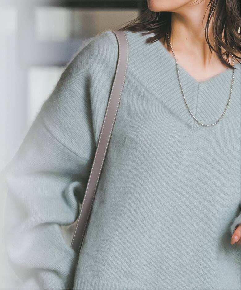 追加》YAK/ヤク ワイドVネックニット 3（ニット／セーター）｜NOBLE  