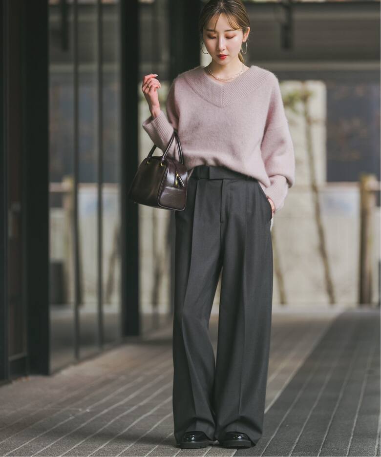 追加》YAK/ヤク ワイドVネックニット 3（ニット／セーター）｜NOBLE  