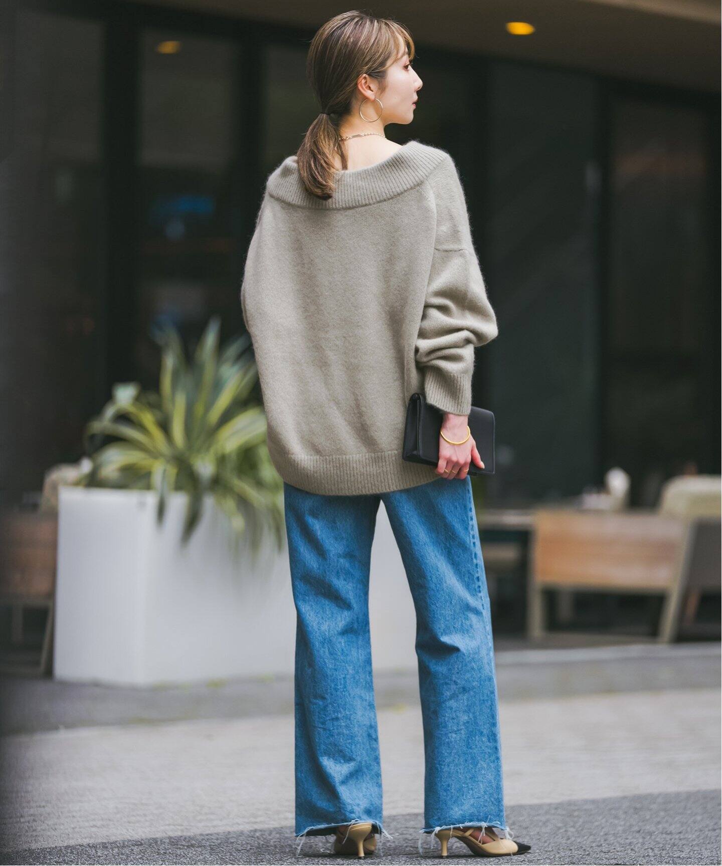 追加》YAK/ヤク ワイドVネックニット 3（ニット／セーター）｜NOBLE