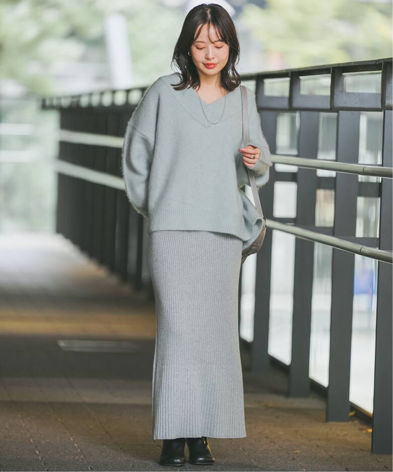 追加》YAK/ヤク ワイドVネックニット 3（ニット／セーター）｜NOBLE  
