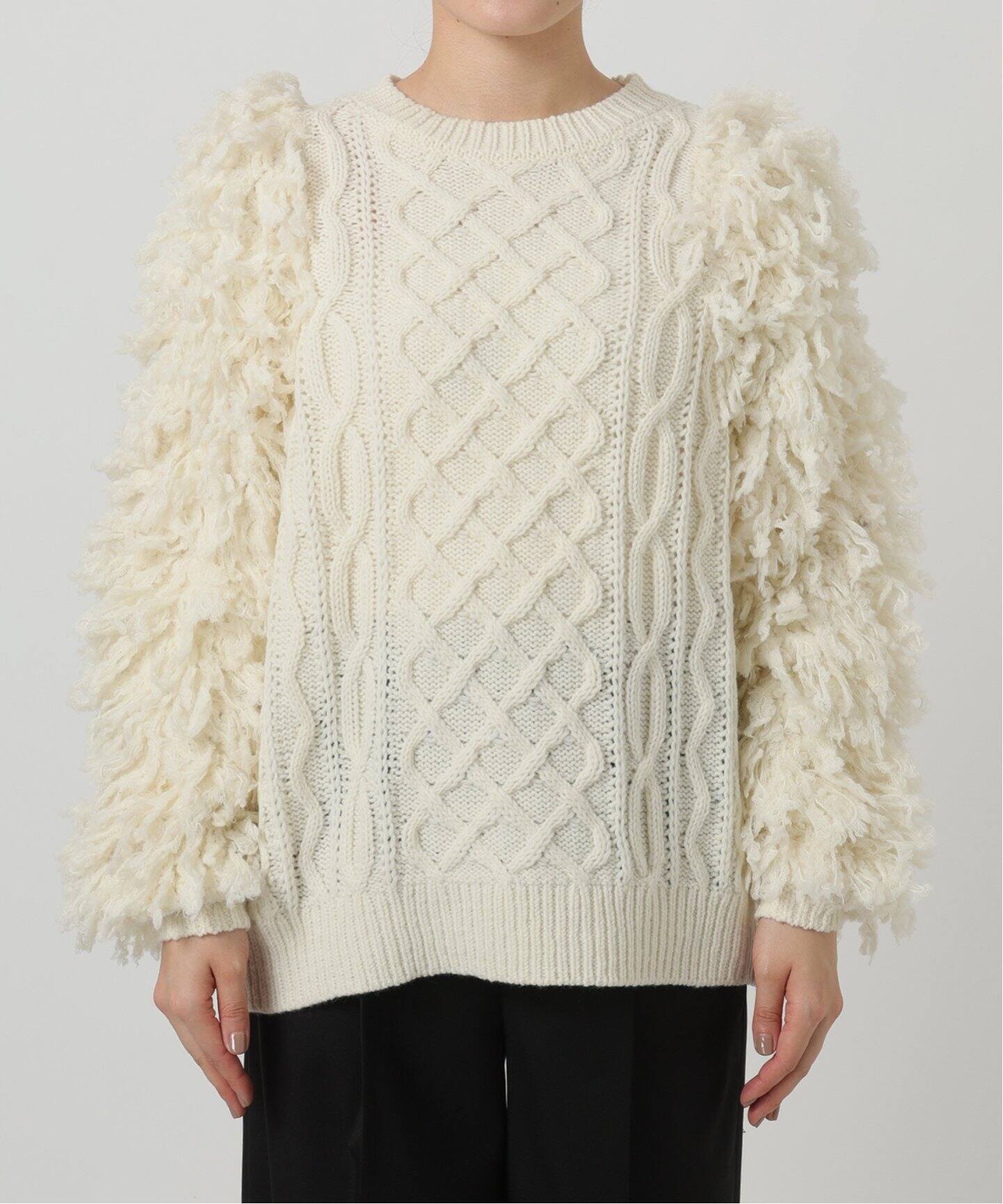 ループスリーブ アラン柄プルオーバー（ニット／セーター）｜NOBLE  