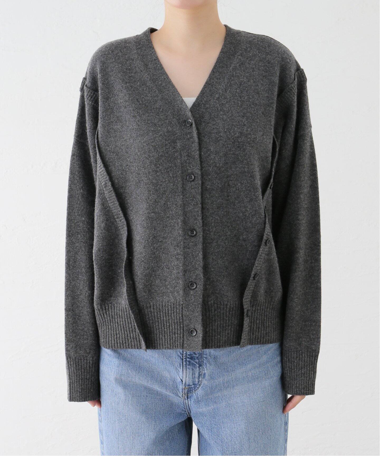 ウールナイロン2WAY Vネックカーディガン（カーディガン  