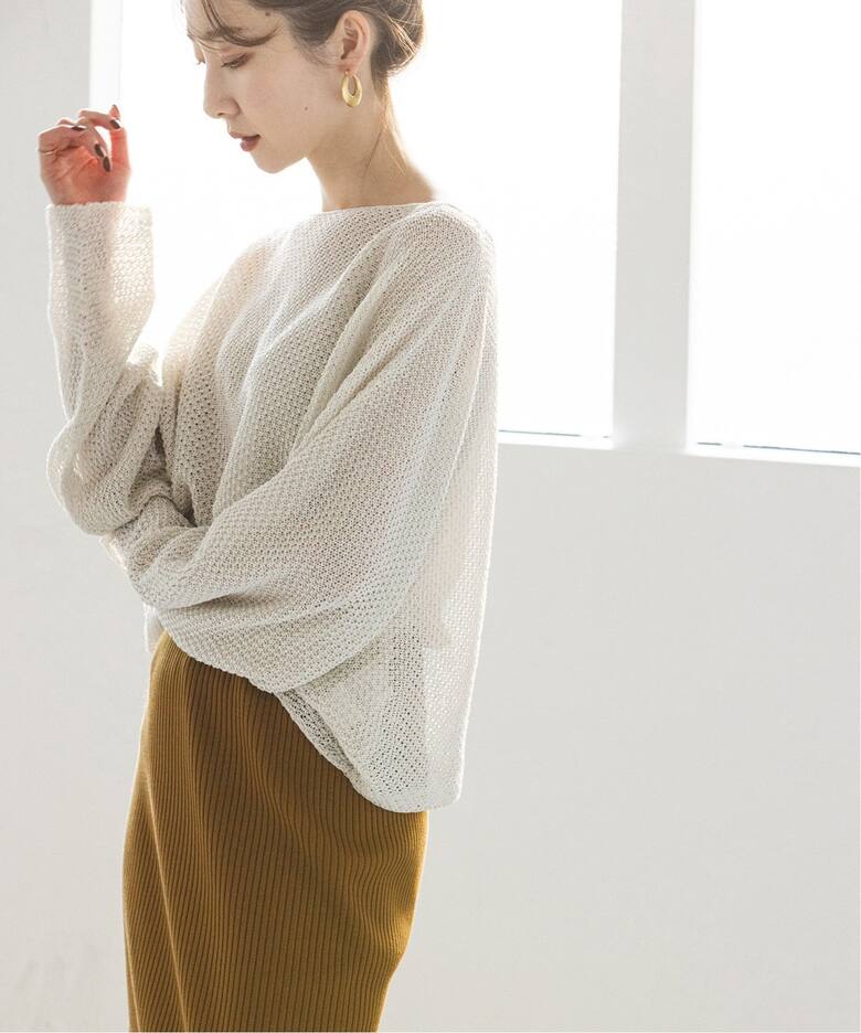 追加》ペーパーヤーン カノコショート丈プルオーバー（ニット 