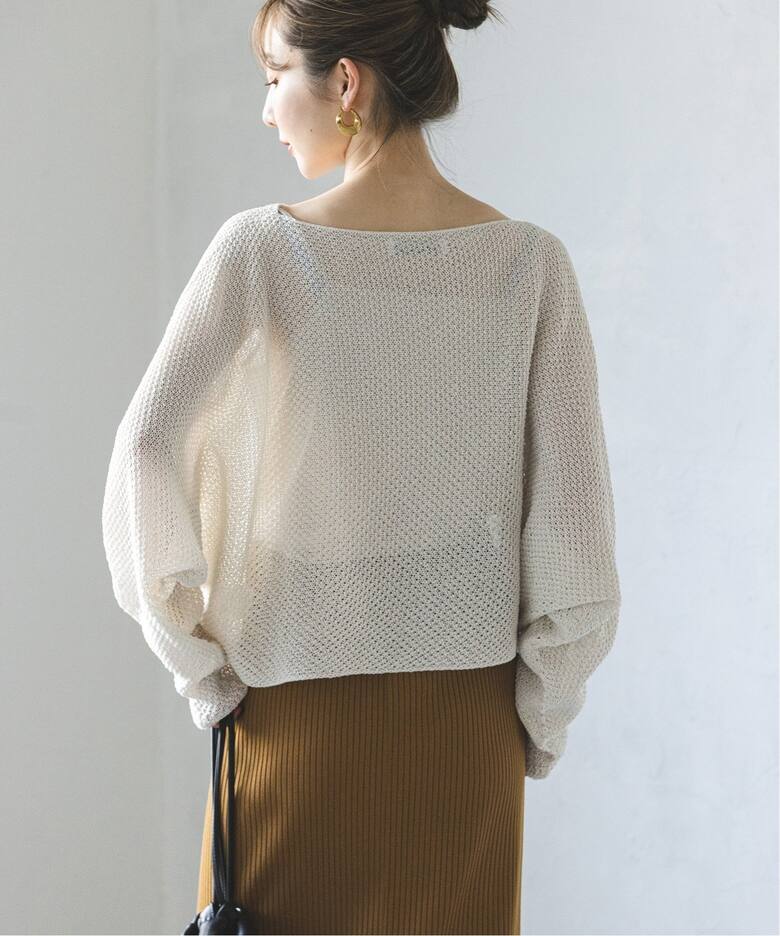 追加》ペーパーヤーン カノコショート丈プルオーバー（ニット  