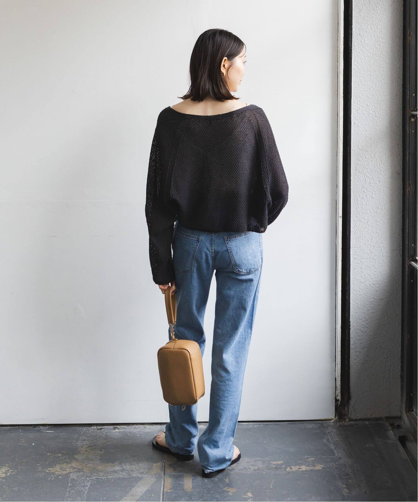 追加》ペーパーヤーンカノコショートVネックカーディガン  