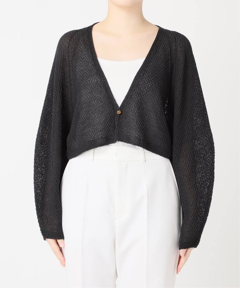 追加》ペーパーヤーンカノコショートVネックカーディガン  