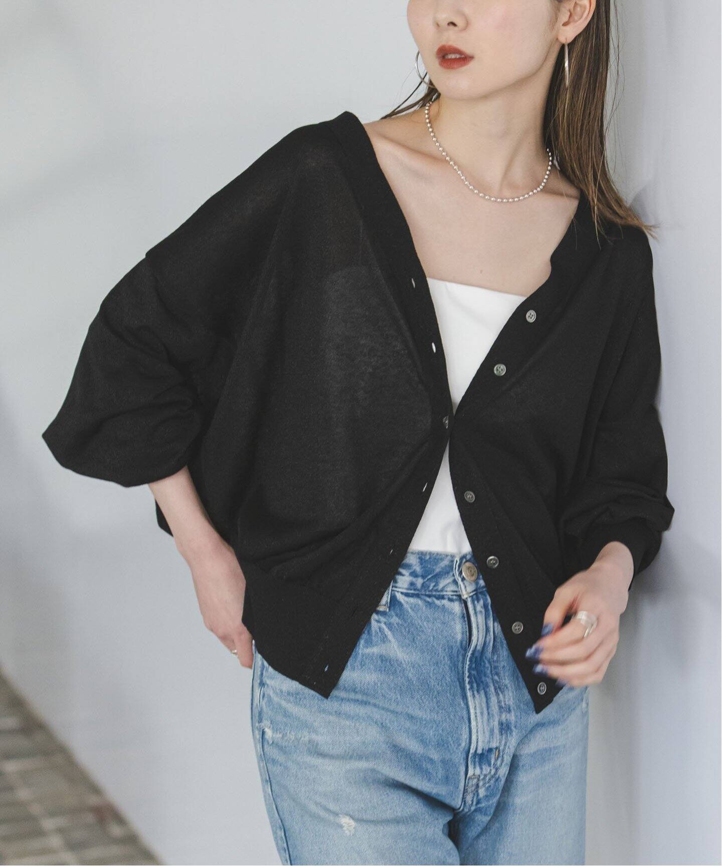 18G 2WAYラメドルマンカーディガン（カーディガン）｜NOBLE（ノーブル  