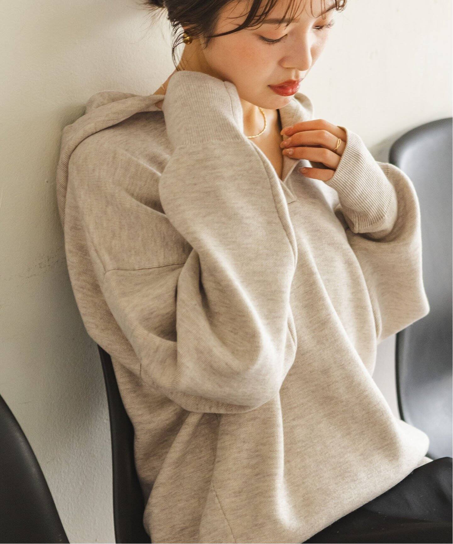 追加》接結タック編みフードプルオーバー（ニット／セーター）｜NOBLE  