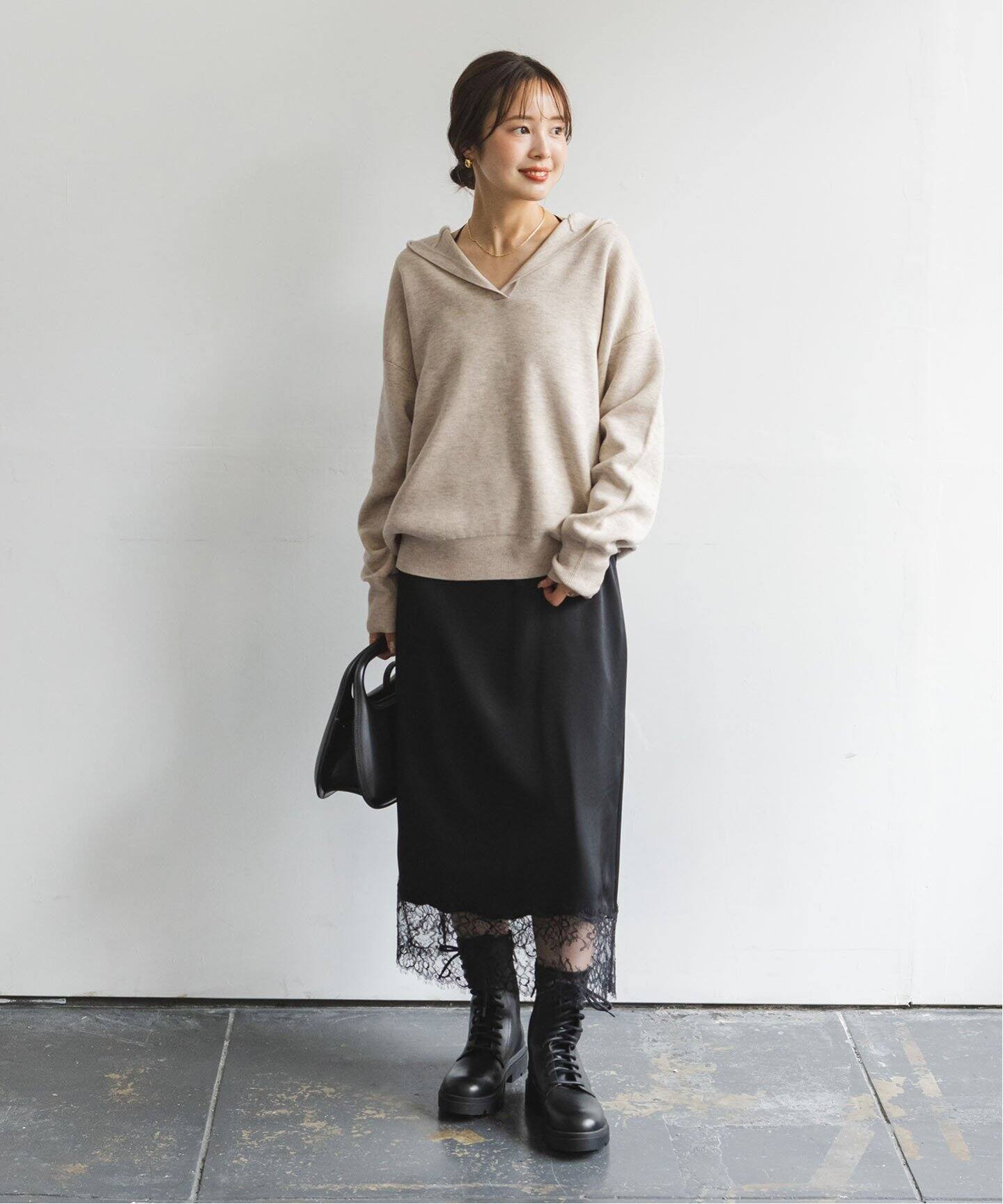 追加》接結タック編みフードプルオーバー（ニット／セーター）｜NOBLE  