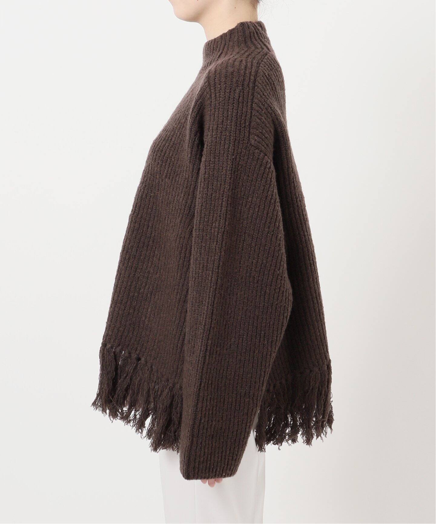 5G両畦ケープニット　ノーブル　noble ブラウン 5G両畦ケープニット（ニット／セーター）｜NOBLE（ノーブル）の