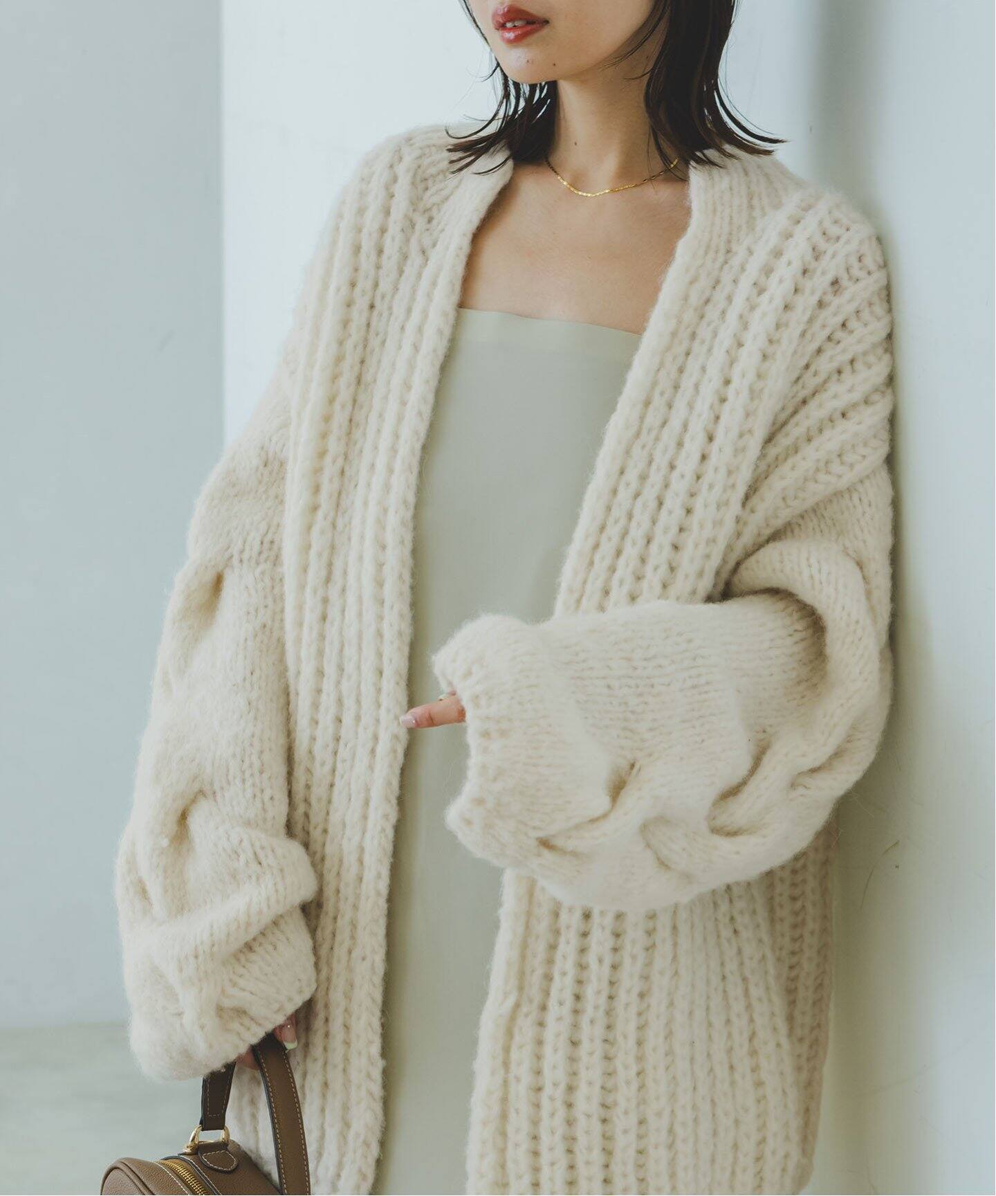 CASA FLINE/カーサフライン アルパカハンドニットカーディガン  