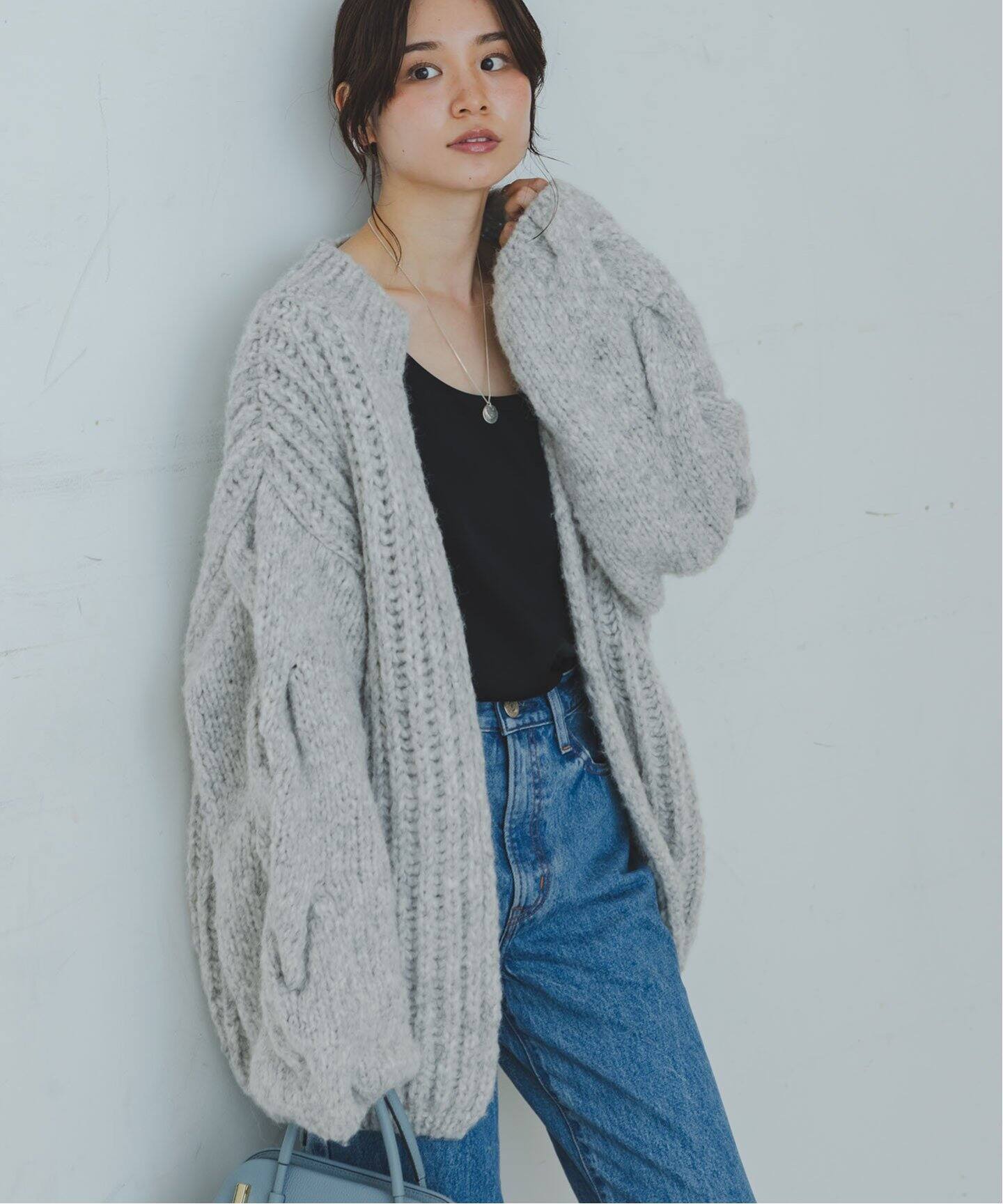 CASA FLINE/カーサフライン アルパカハンドニットカーディガン  