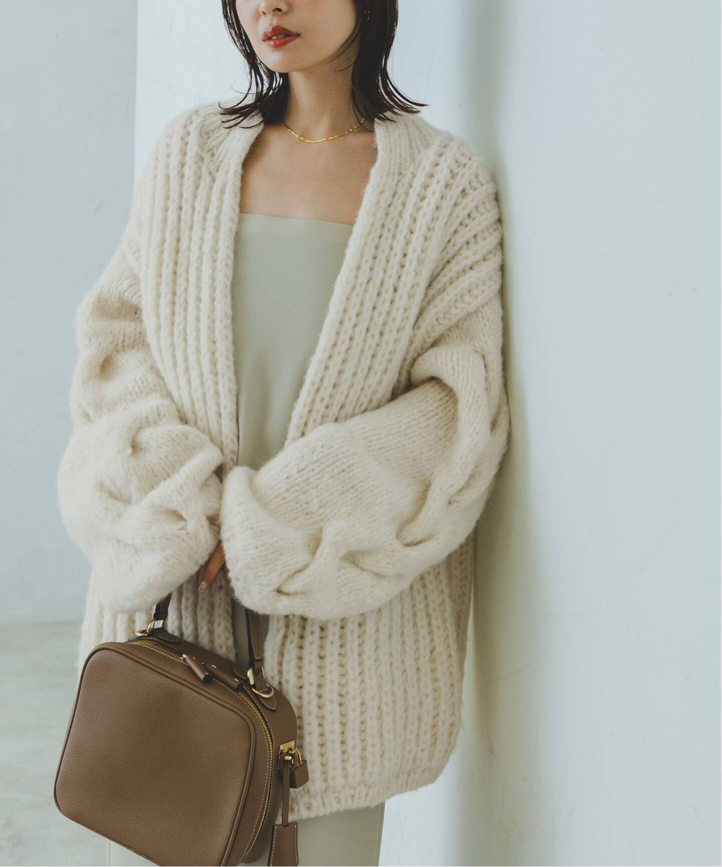 CASA FLINE/カーサフライン アルパカハンドニットカーディガン  