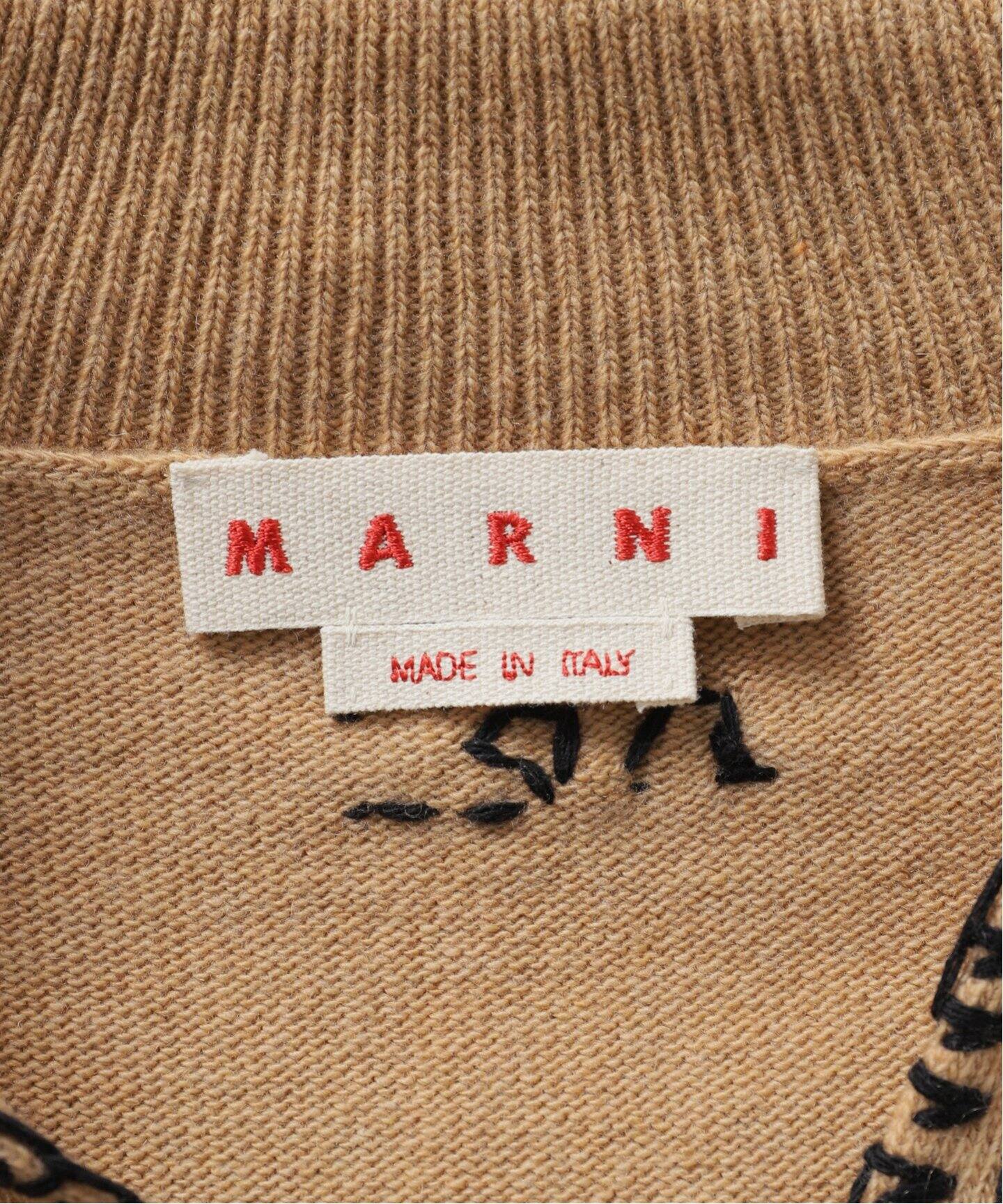 MARNI / 24AW/ニット・セーター(厚手)/38/ウール/ベージュ/DVMD0174Q1 MARNI VNECK SWEATER（ニット／セーター）｜NOBLE（ノーブル）の通販