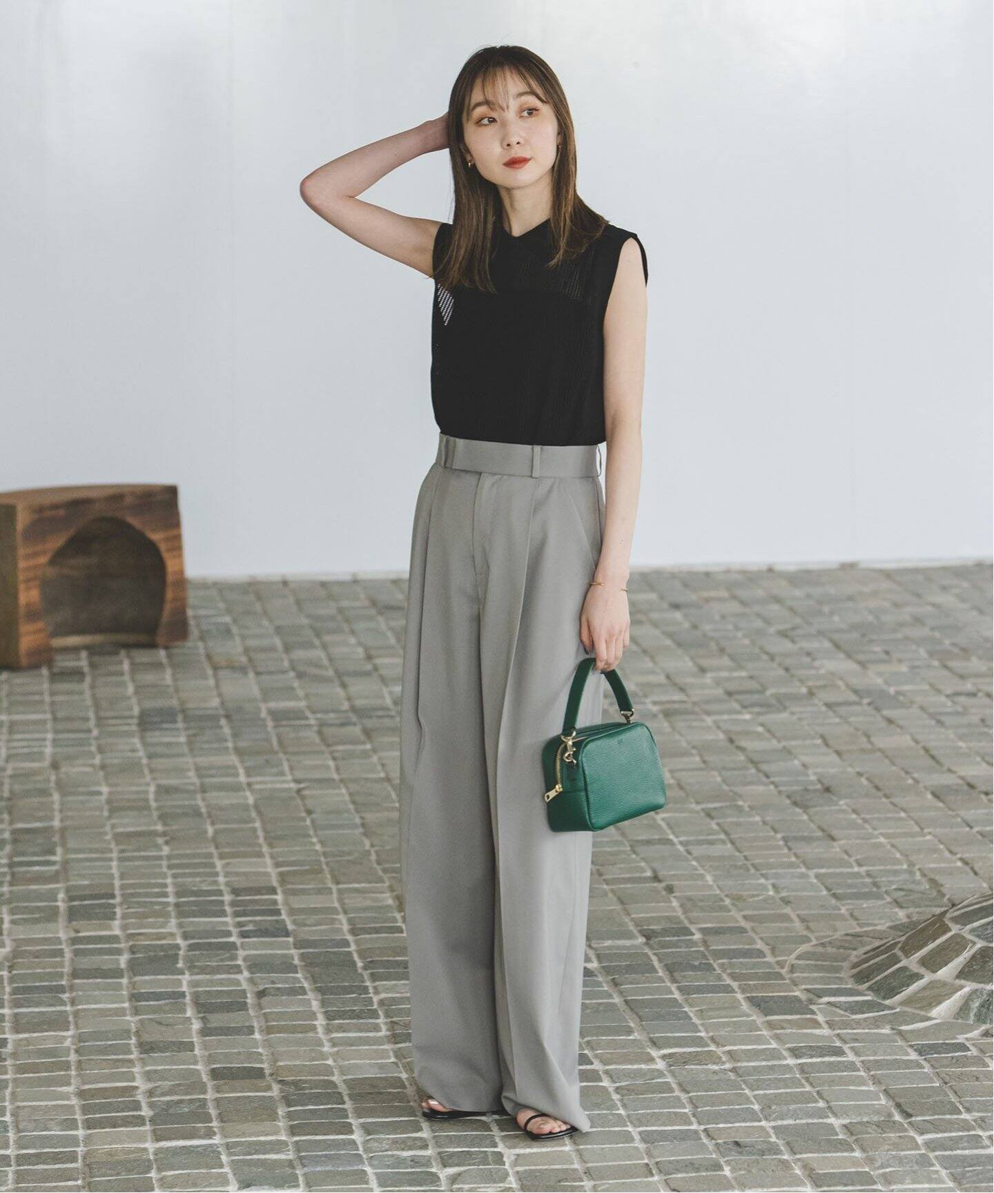 Room no.8/ルームエイト コットンメッシュノースリーブニット（ニット 