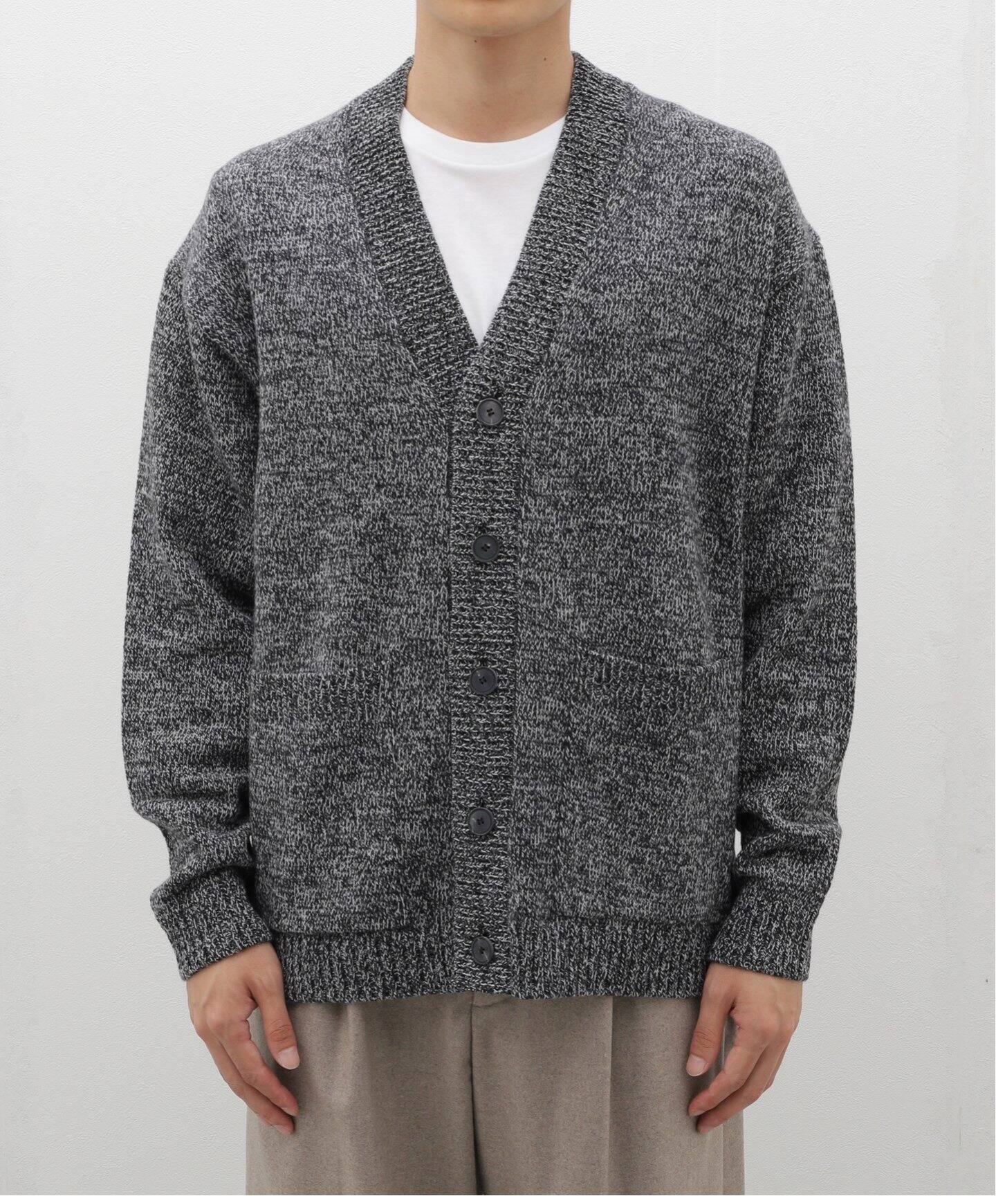 ATON Wool Mouline 悔し Oversized Cardigan