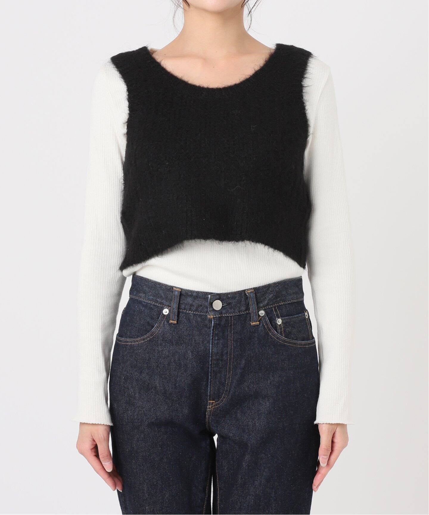 JOURNAL STANDARD L’essage / エアーアルパカMIXベストベスト/--/アルパカ/BLK/2024 エアーアルパカMIXベスト（ベスト）｜JOURNAL STANDARD L'ESSAGE