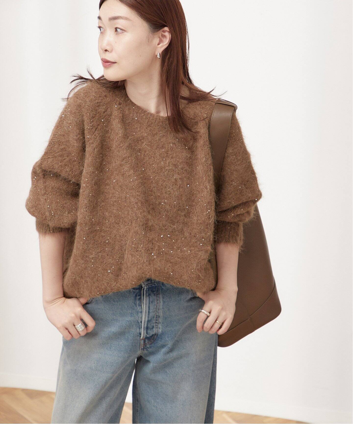 sheller シェリエ セットアップ スパンコール ニット（追加》アルパカ 