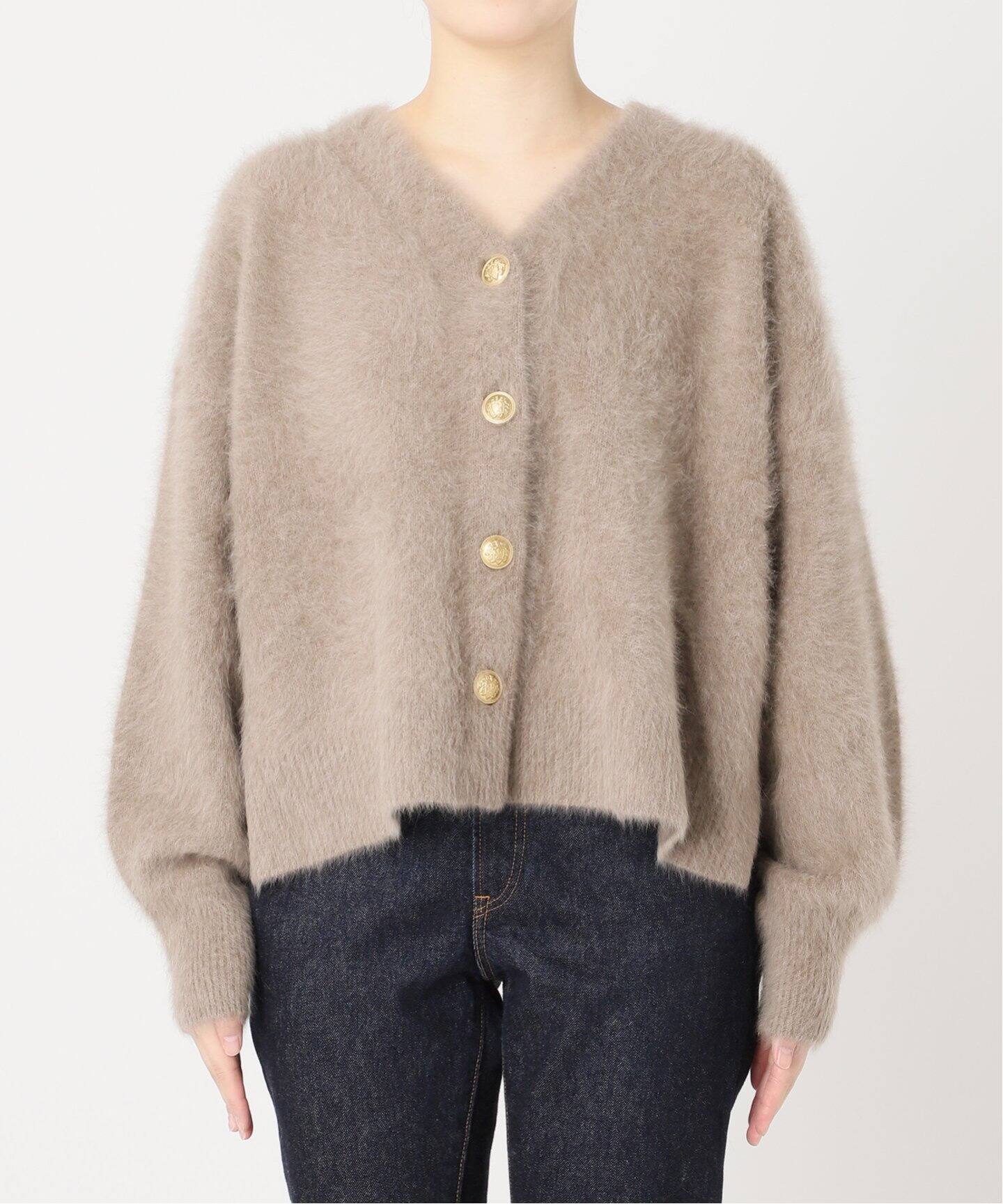 FOXEY NY 40 サンドベージュ 混む アッパースタンダードカーディガン 