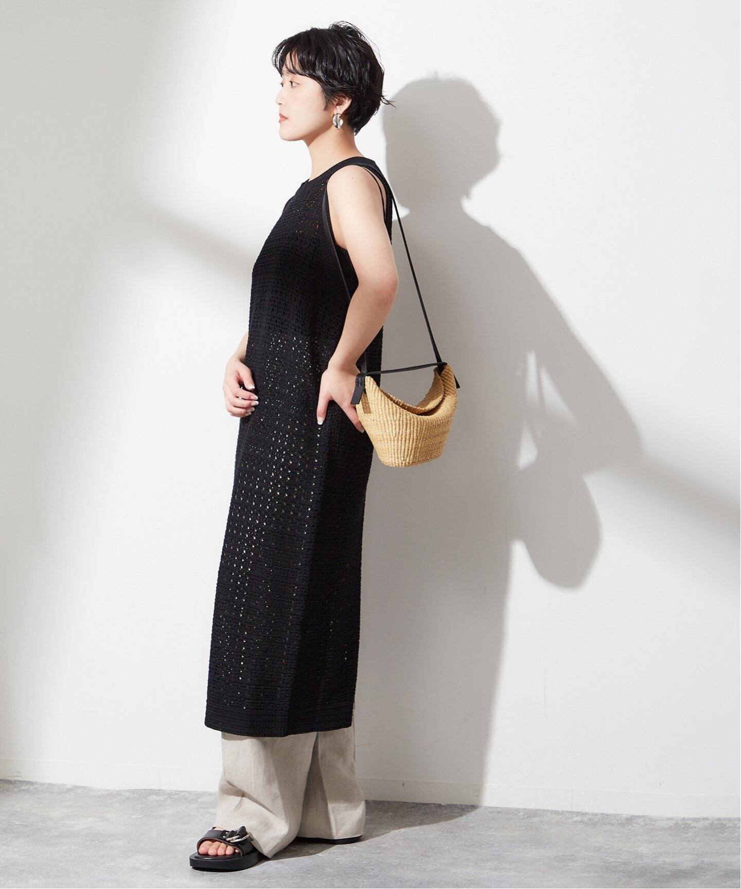 ADAWAS/アダワス】 ADWS-308-15/CROCHET KNIT LAYERED：ワンピース 