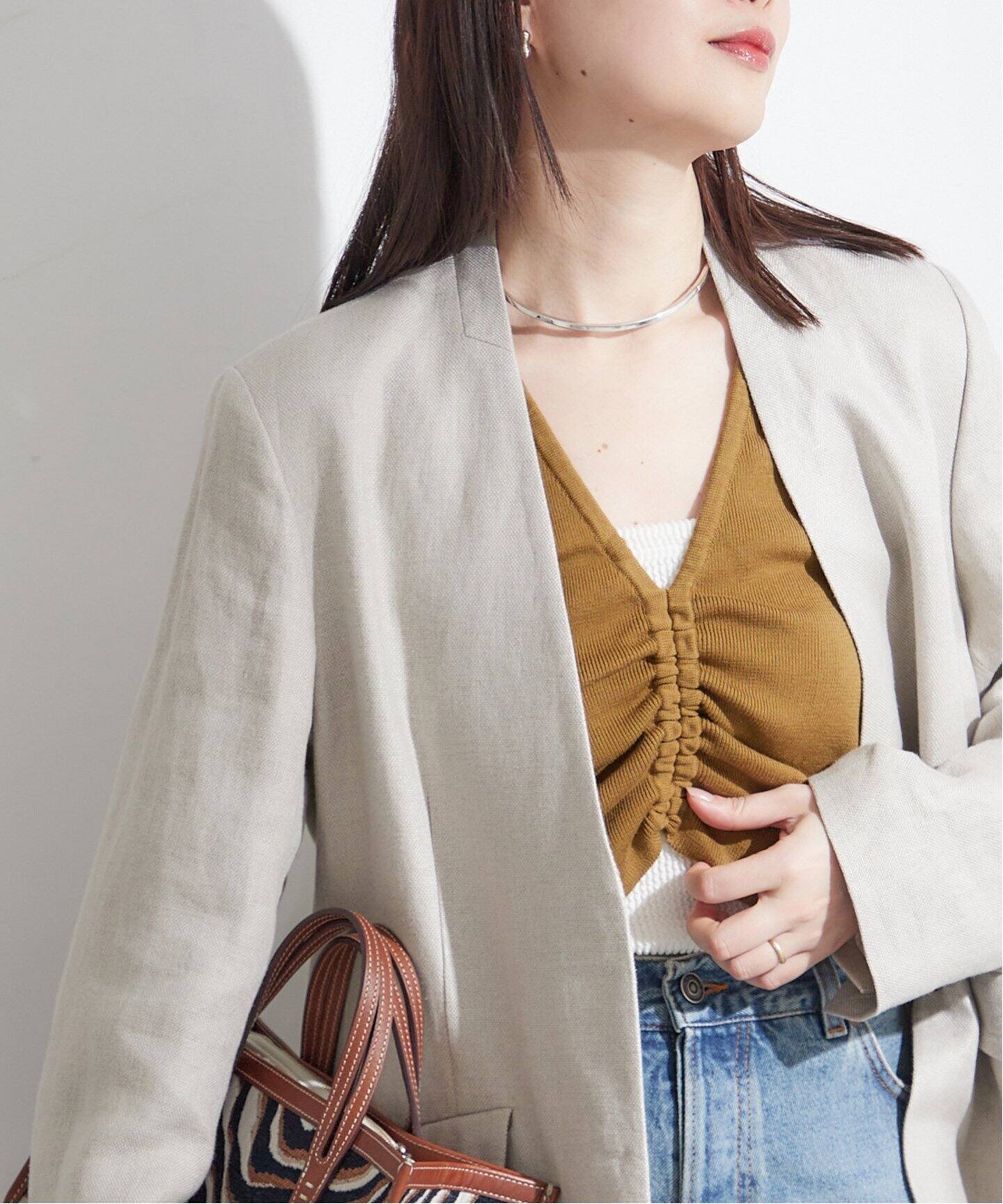 Uhr/ウーア】Drawstring Camisole Knit：キャミソールニット 