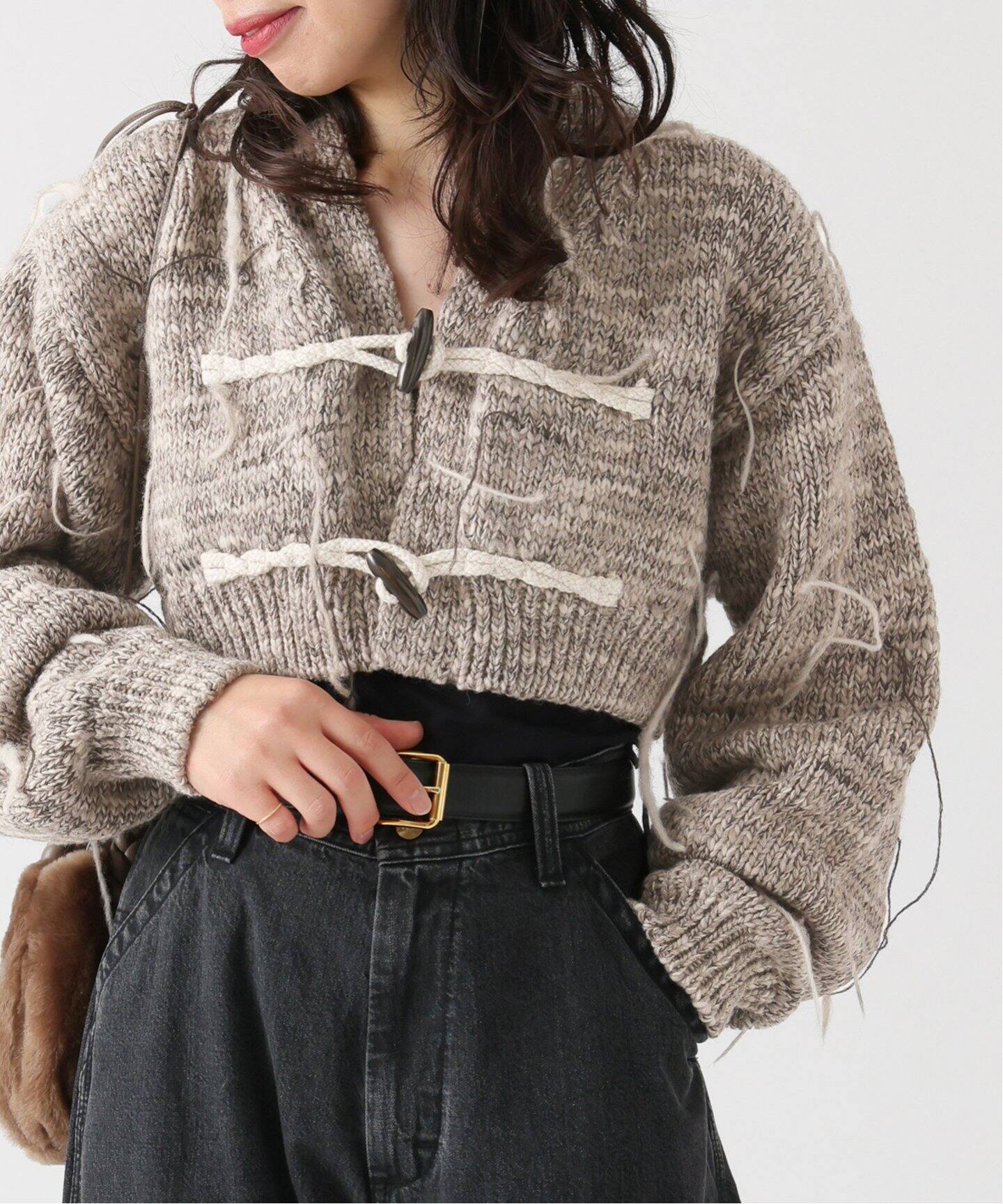 JANE SMITH/ジェーンスミス】3G TOGGLE BUTTON SHORT KNIT C  