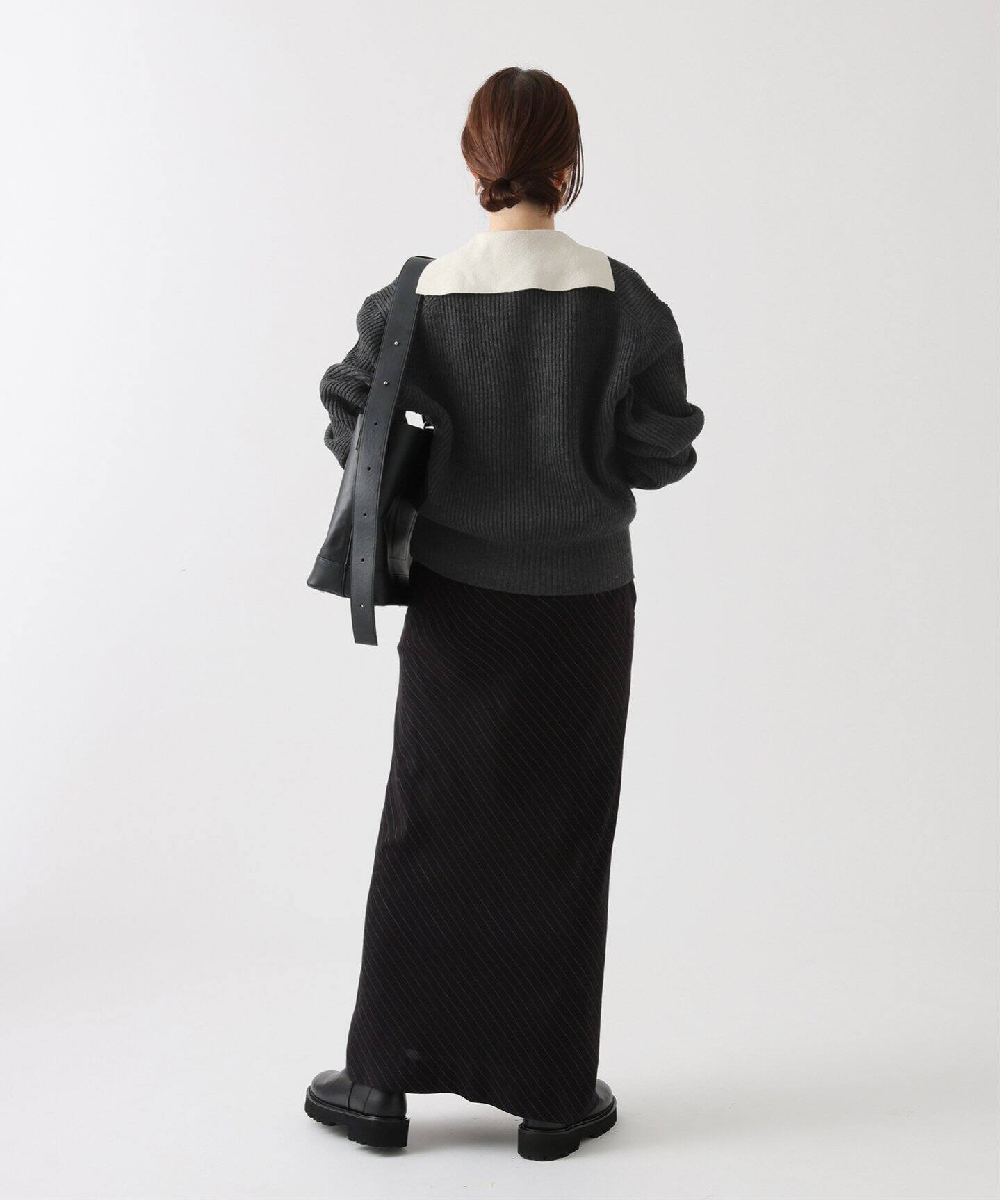 JANE SMITH/ジェーンスミス】7G RIDGE KNITTING LAYERED PUL：ニット  