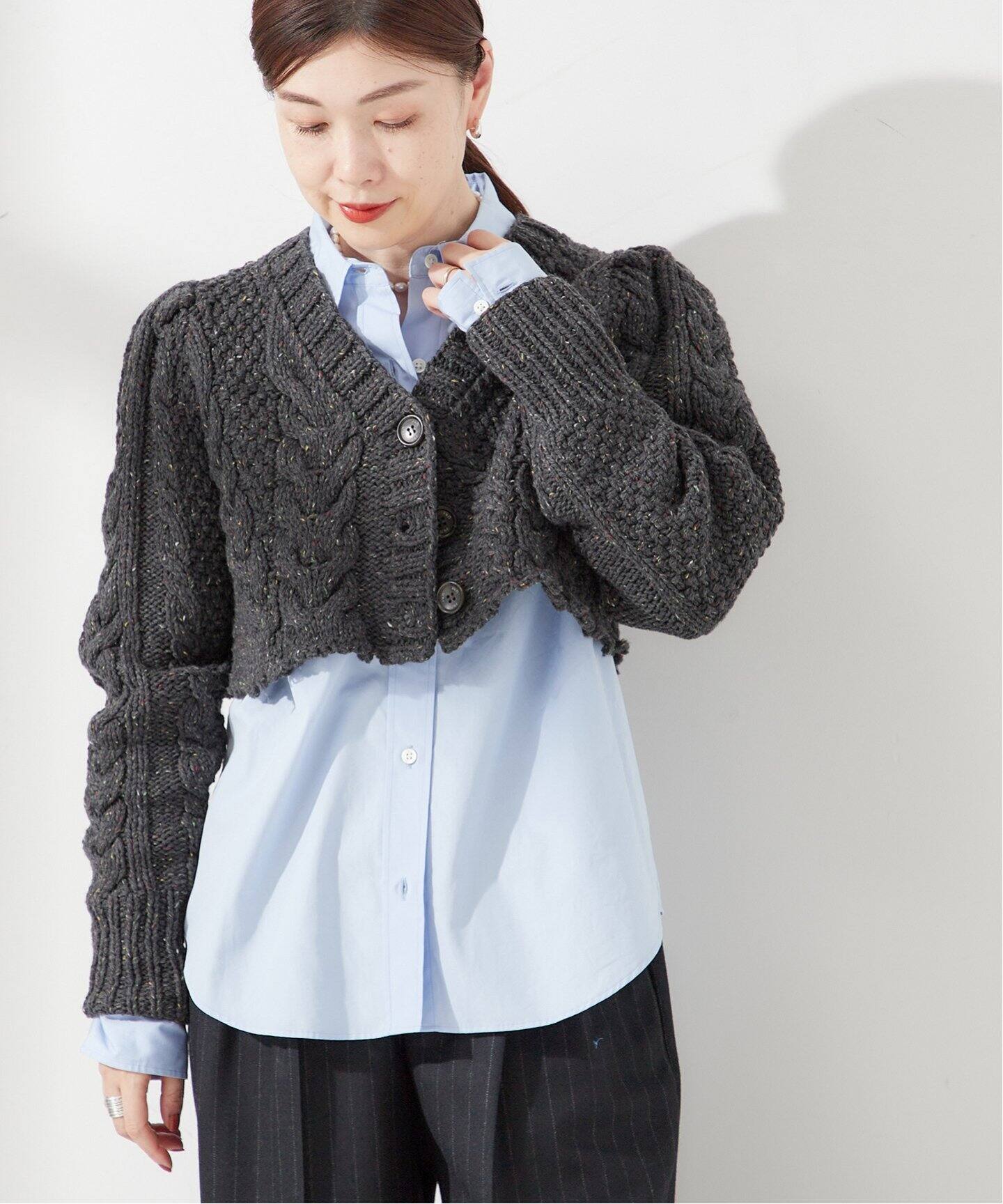 Uhr/ウーア】Cable Short Cardigan：カーディガン（カーディガン 