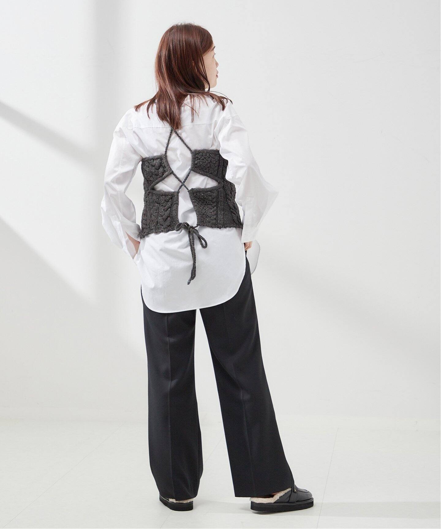 Uhr/ウーア】Cable Drawstring Camisole Knit：ニット 