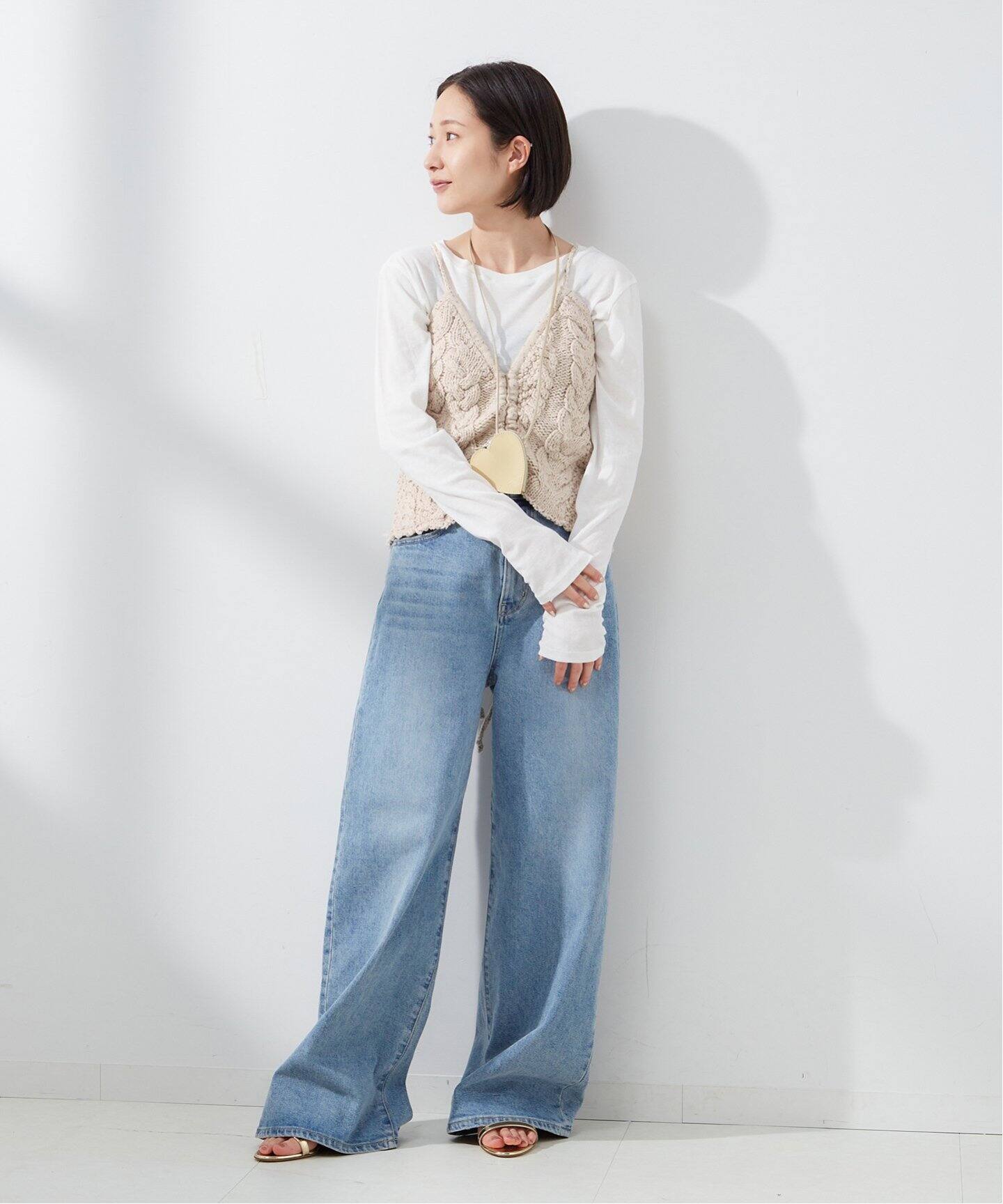 Uhr/ウーア】Cable Drawstring Camisole Knit：ニット 