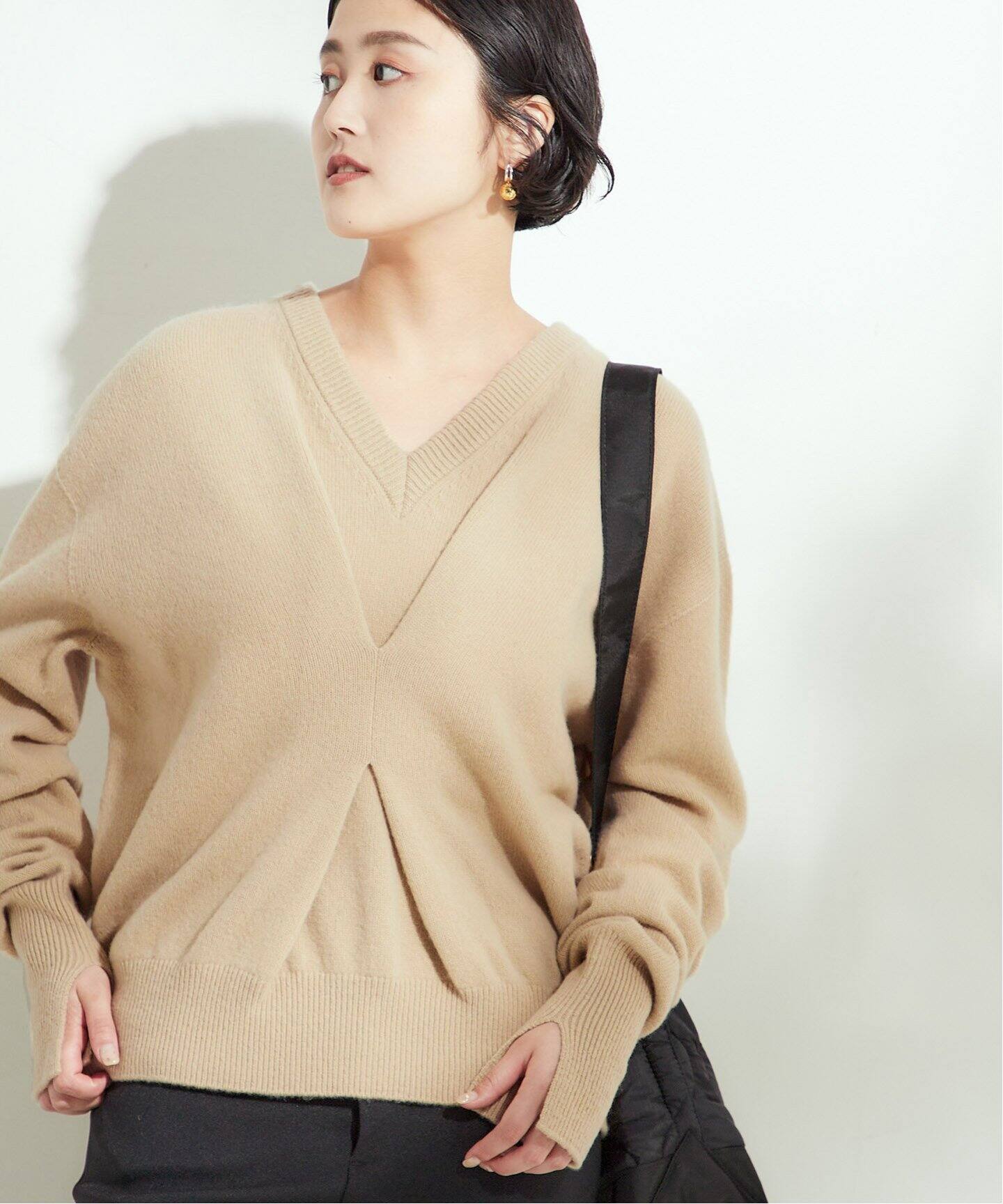 Uhr/ウーア】Tuck Pullover Knit：ニット（ニット／セーター 