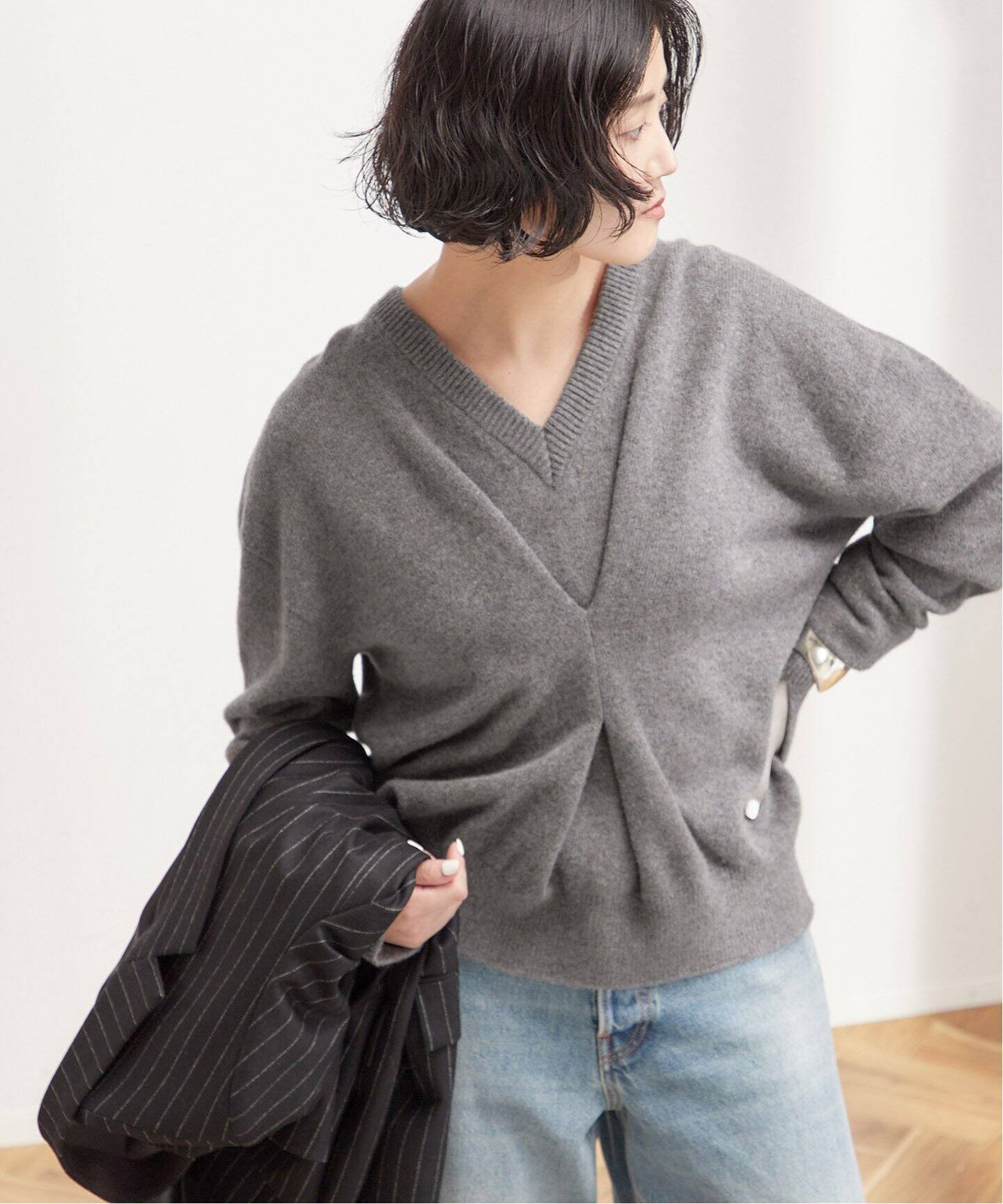 Uhr/ウーア】Tuck Pullover Knit：ニット（ニット／セーター 