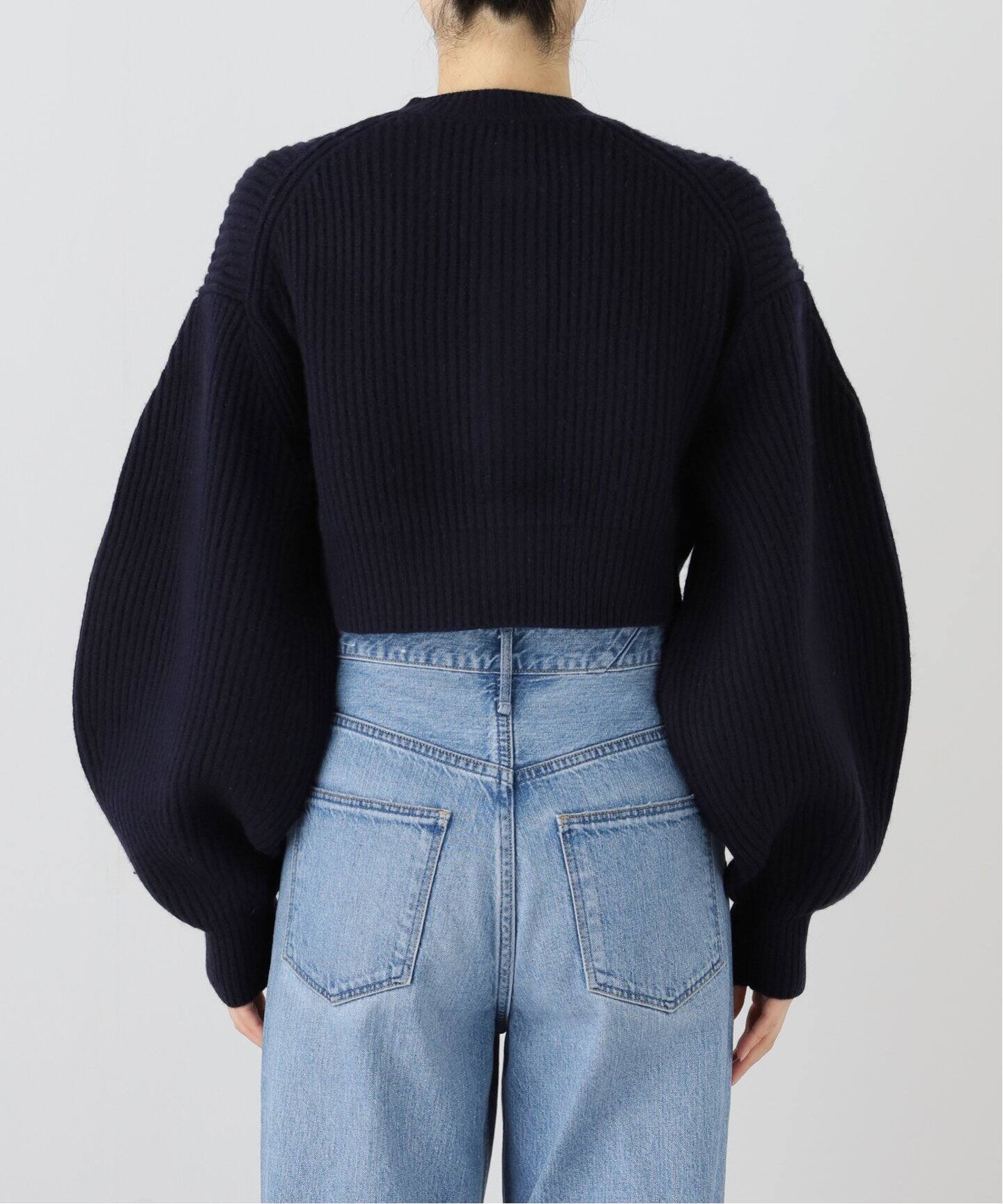 INSCRIRE /アンスクリア】Cropped Cardigan：カーディガン 