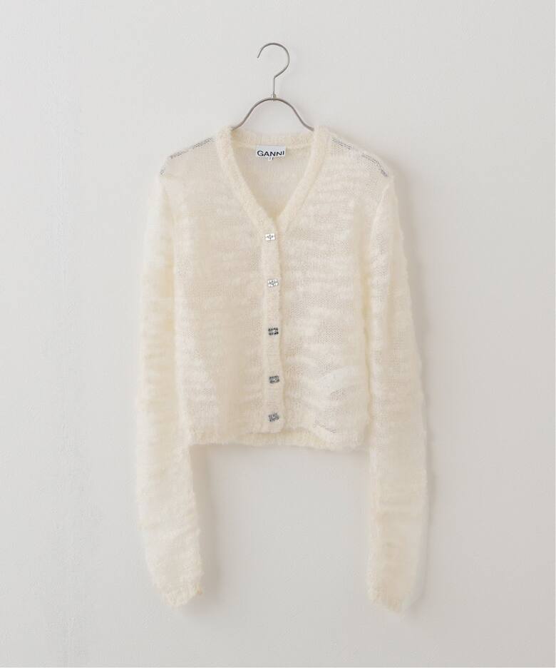 GANNI/ガニー】 Alpaca Mohair Boucle Cardigan：カーディガン 