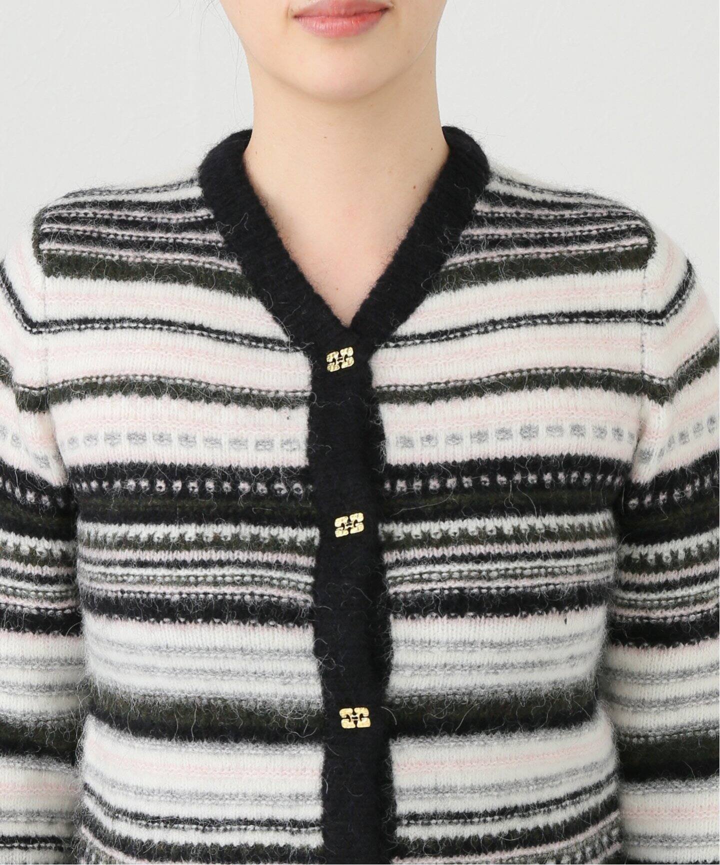 GANNI ガニー RECYCLED WOOL SMILEY 依 CARDIGAN リサイクルウール 