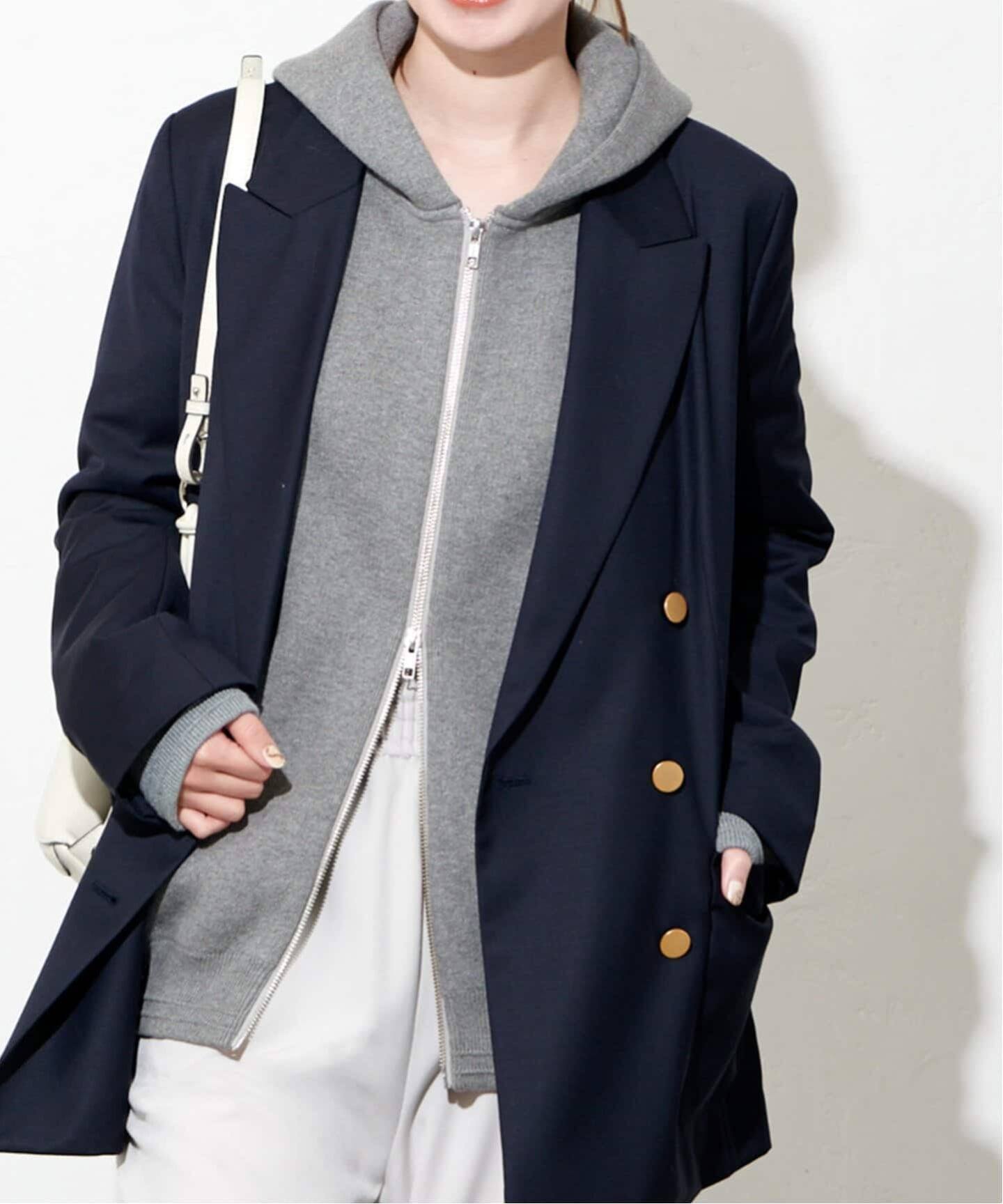 JOURNAL STANDARD ダブルニットフーディ 追加》【洗える】ダブルニットフーディ（カーディガン