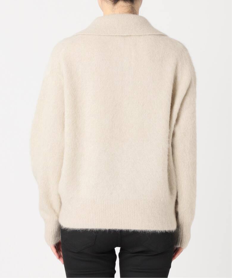 アルパカミックスファー襟付きプルオーバー（ニット／セーター  