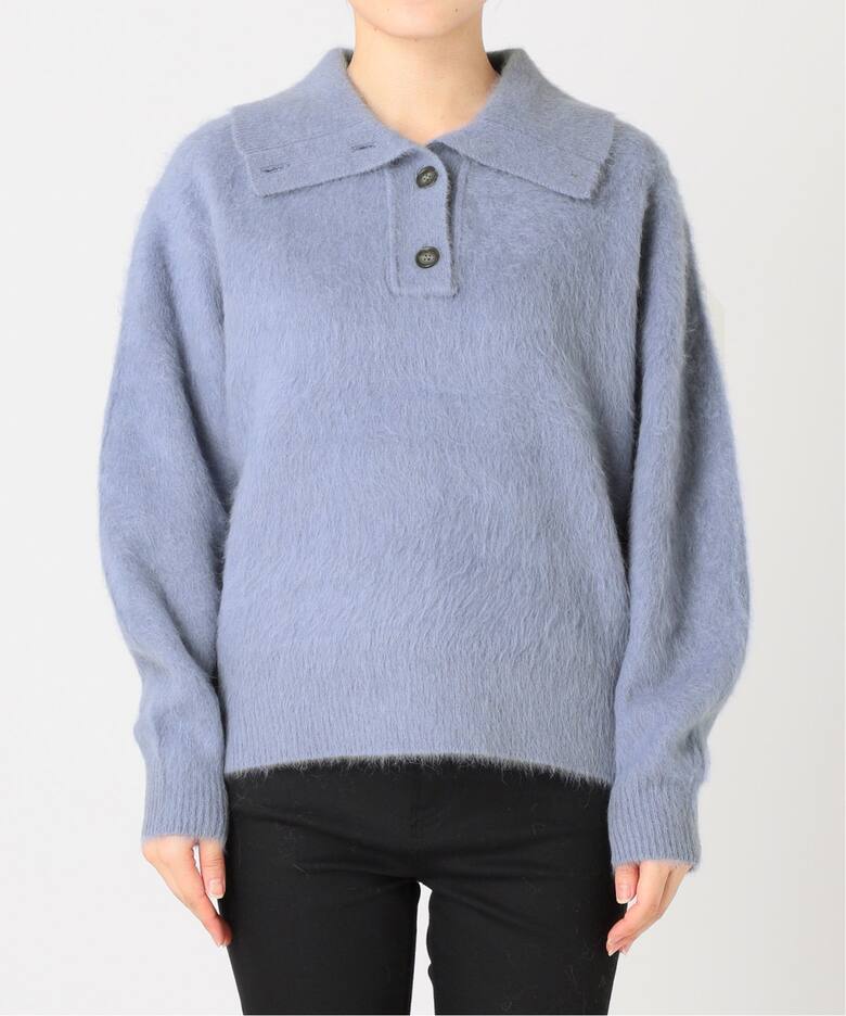 アルパカミックスファー襟付きプルオーバー（ニット／セーター  