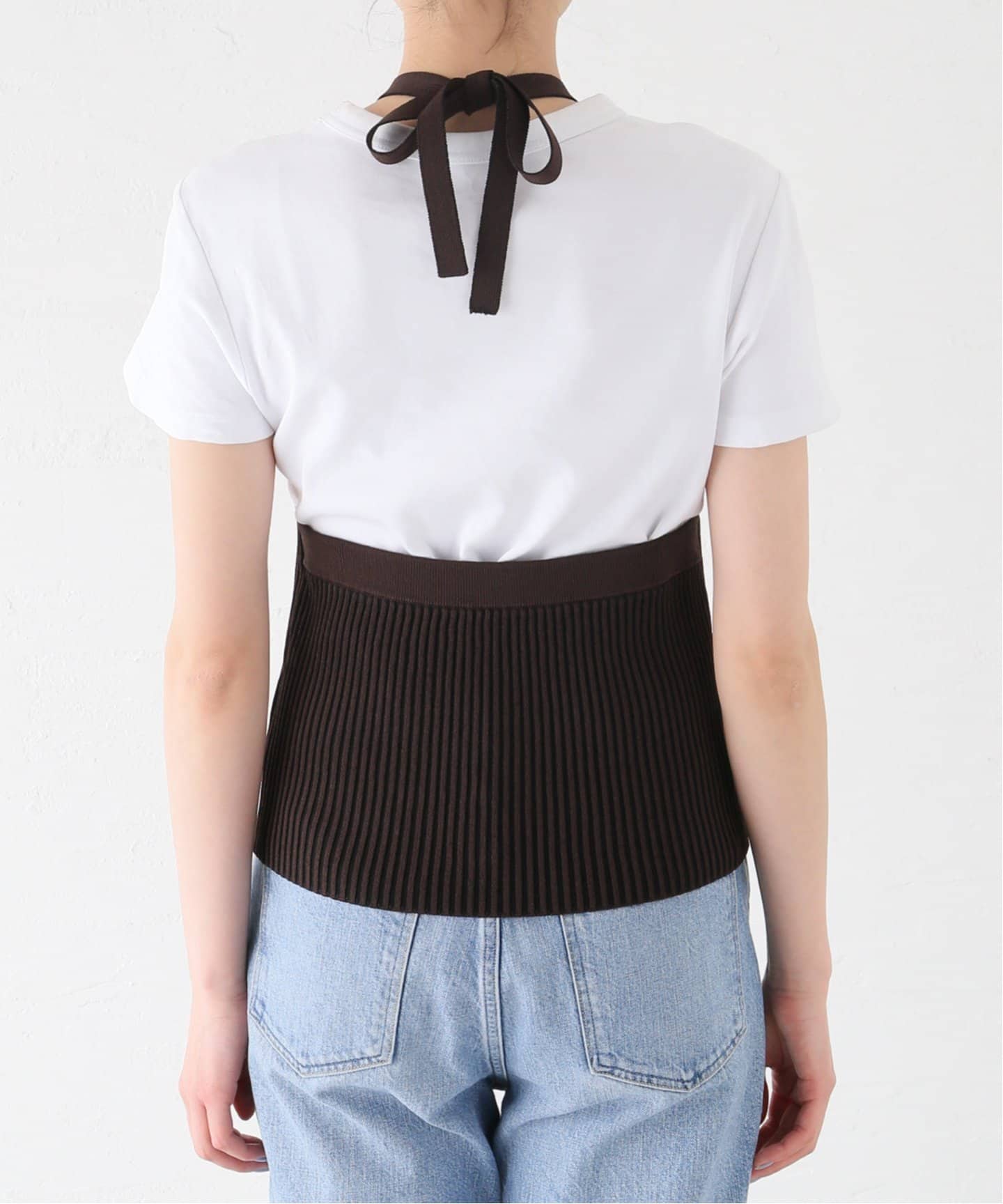 ニット レディース プレーティングリブビスチェ