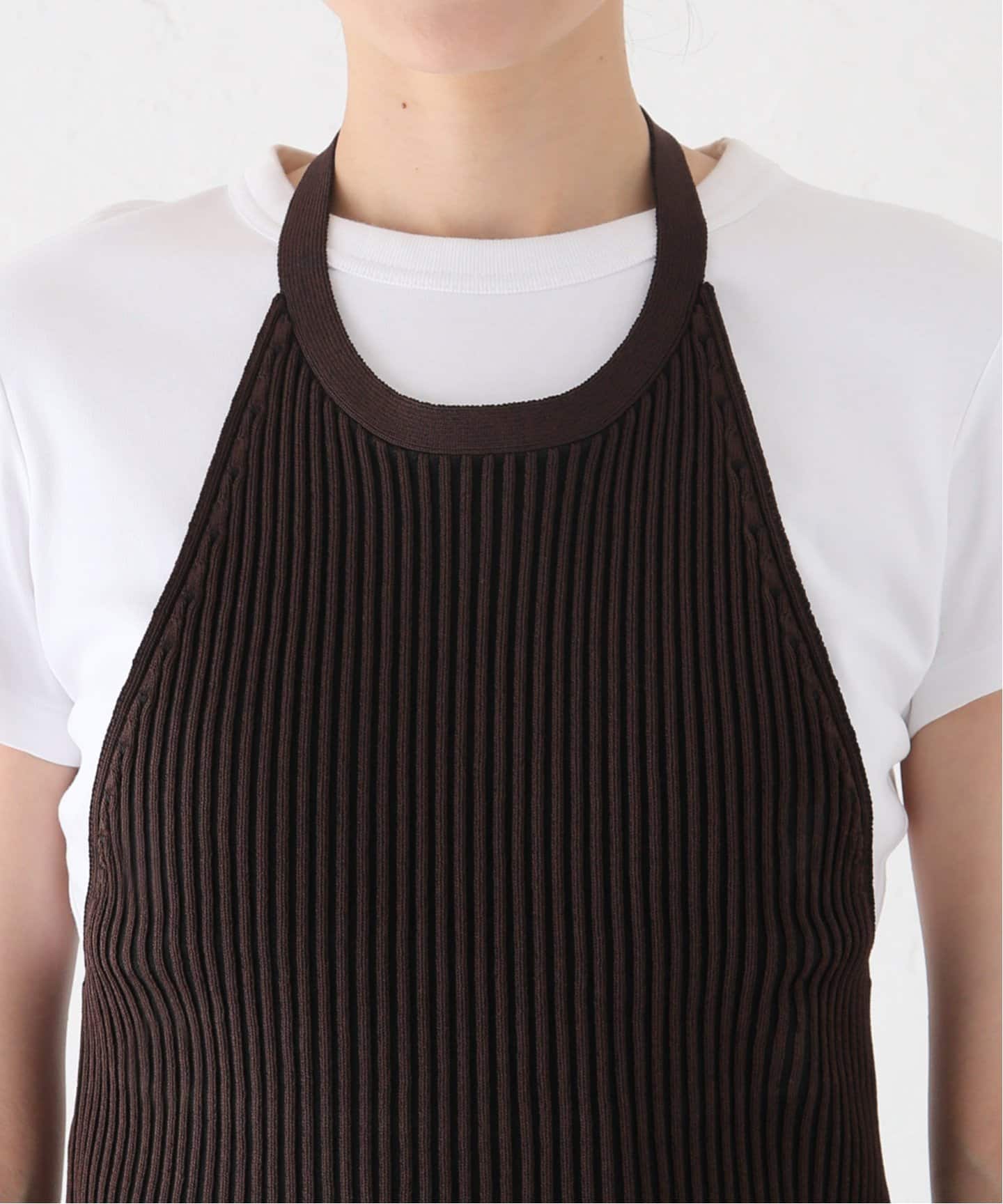 ニット レディース プレーティングリブビスチェ