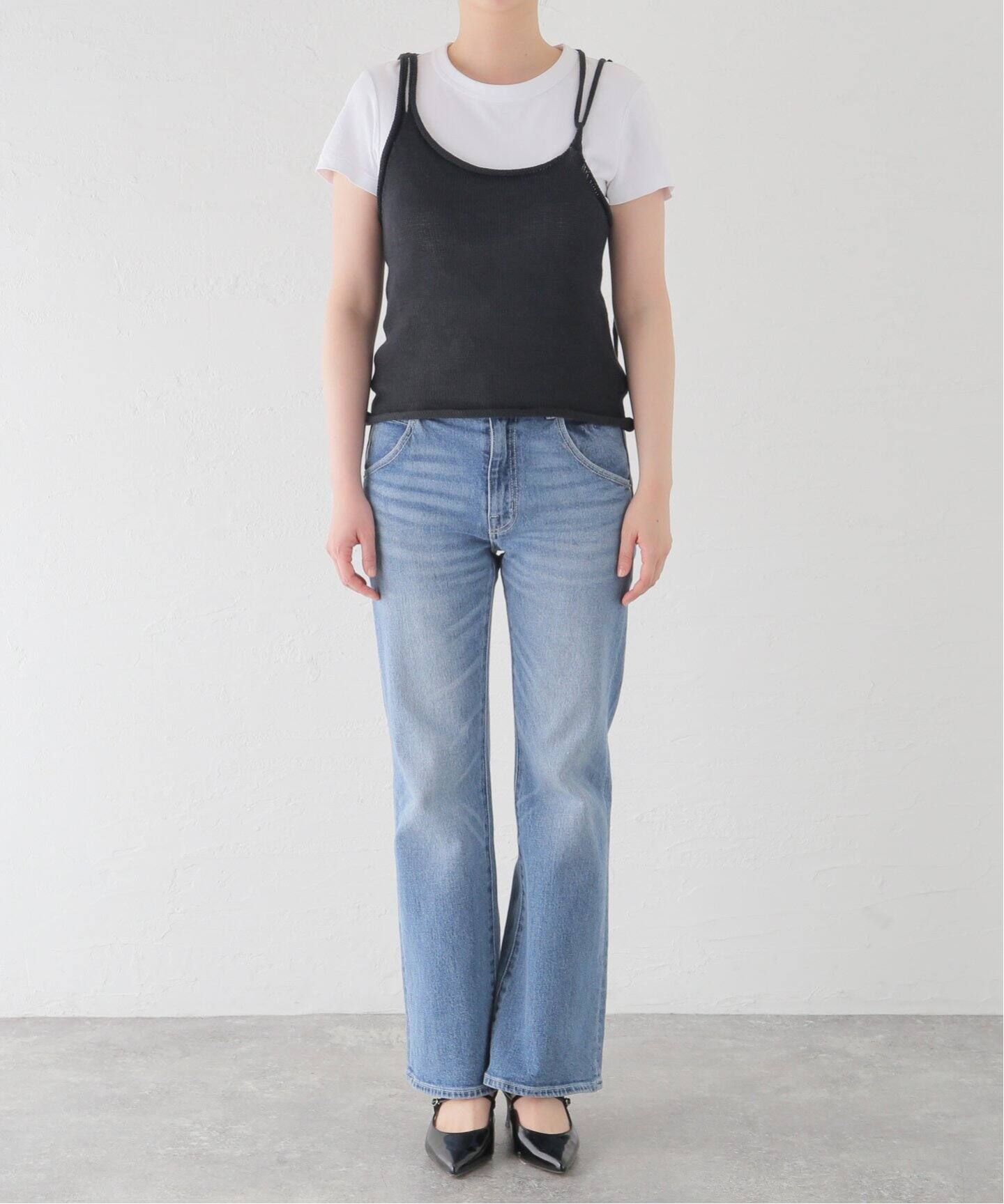 SEEALL/シーオール】 STRING TOP:ニットキャミソール（ニット 