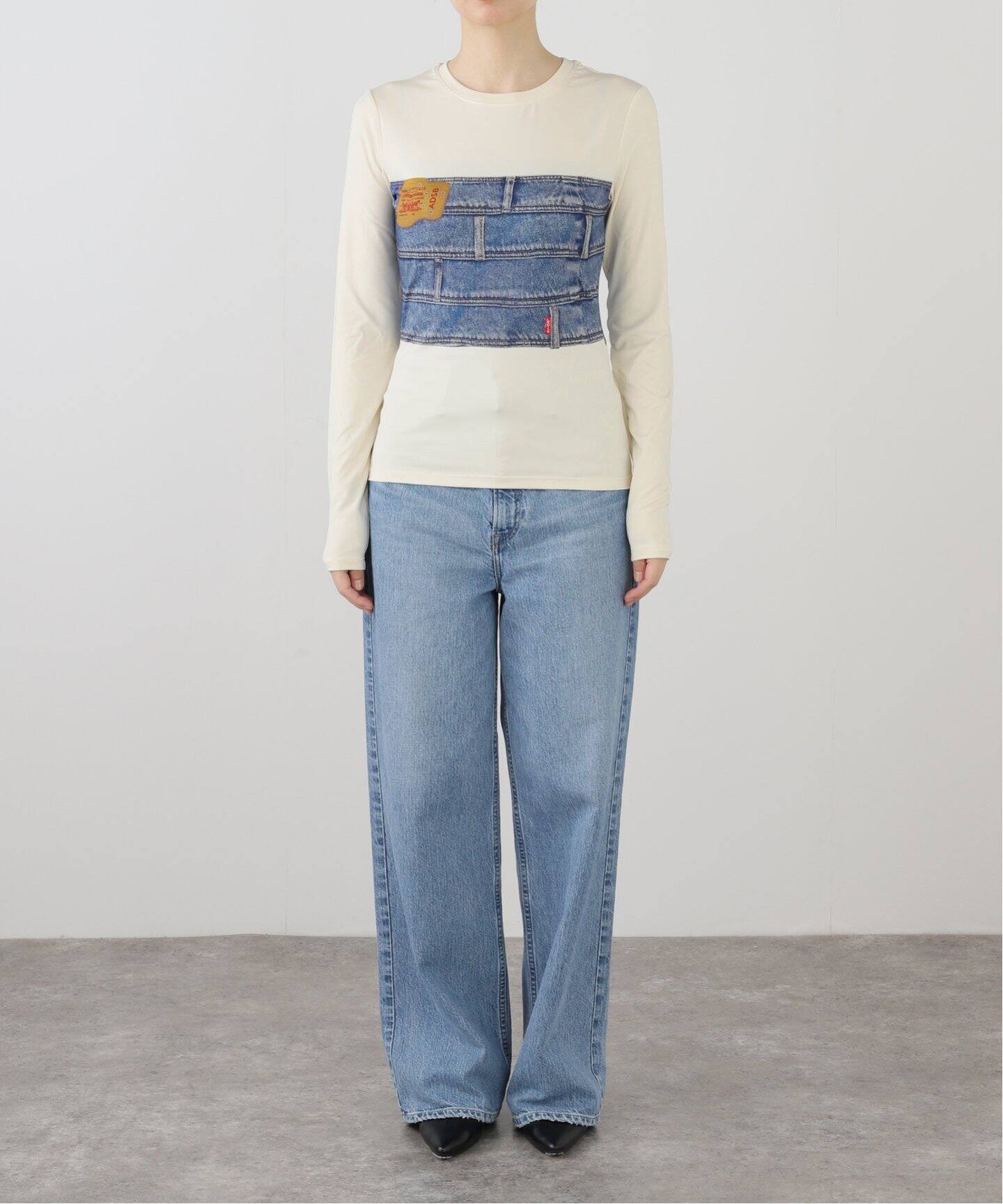 LEVIS×ADSB ANDERSSON BELL 】KNIT TOP(denim waist band)（ニット  